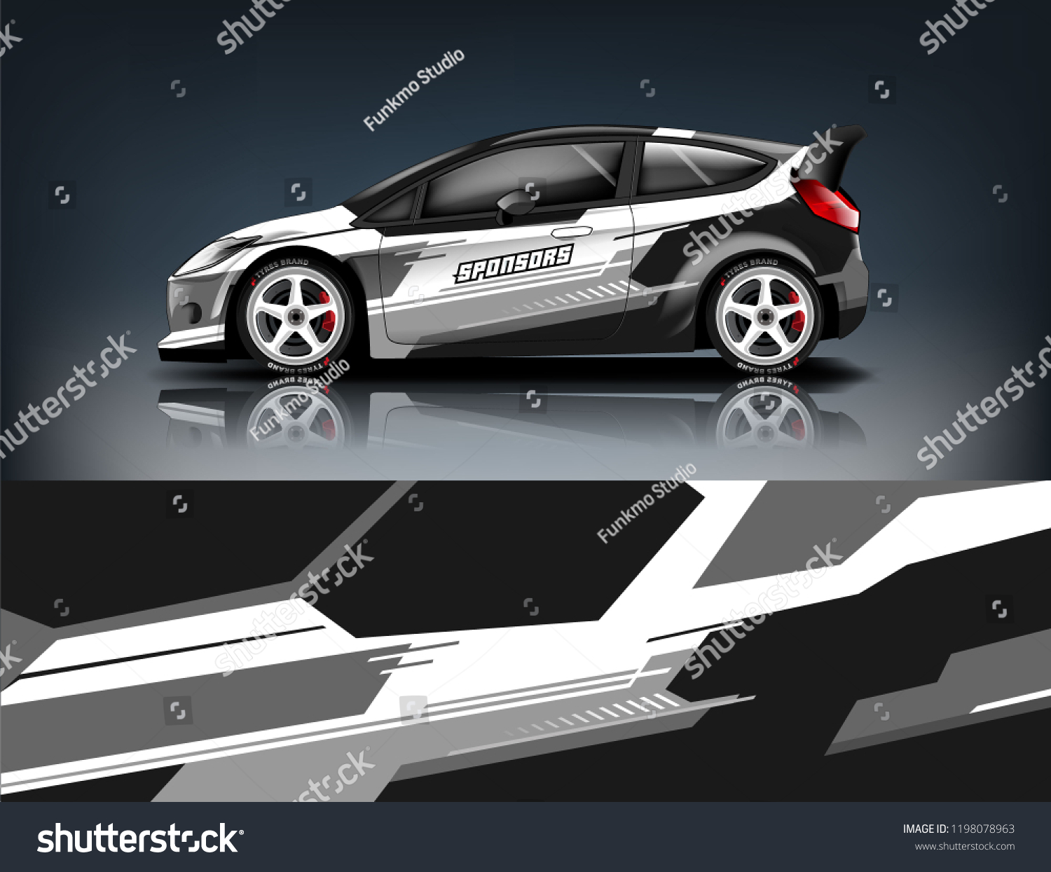 Racing car wrap. abstract strip for racing and branding promotion. car wrap, sticker, and decal. vector eps 10 format.