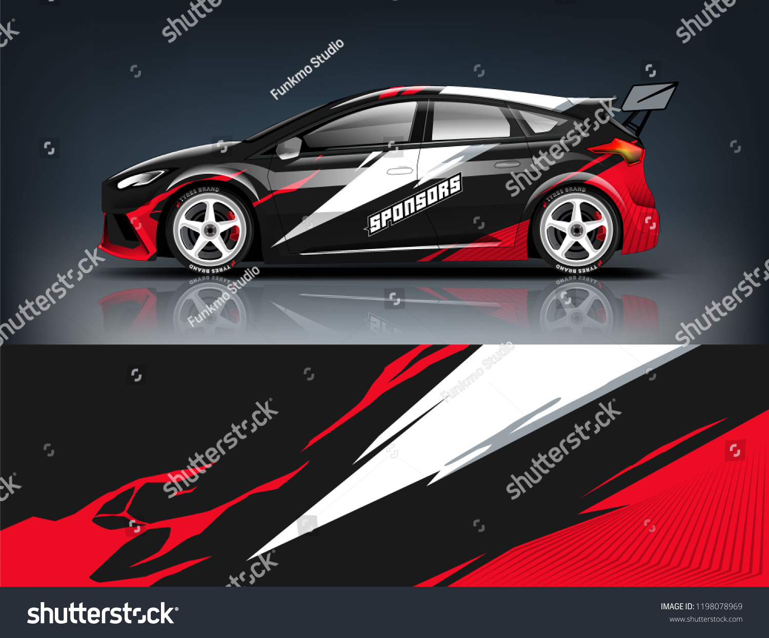 Racing car wrap. abstract strip for racing and branding promotion. car wrap, sticker, and decal. vector eps 10 format.