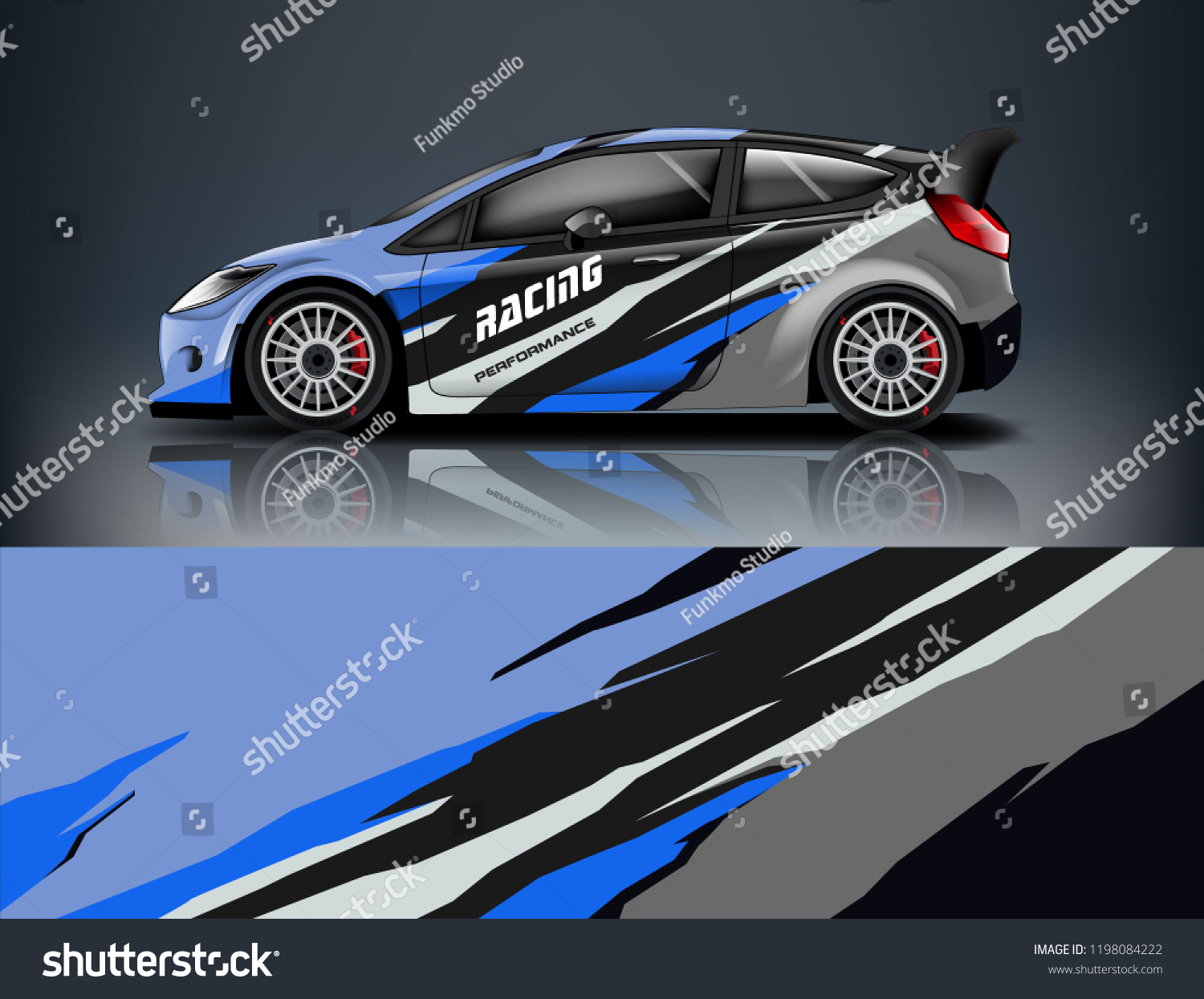 Car decal wrap design vector. Graphic abstract stripe racing background kit designs for vehicle, race car, rally, adventure and livery