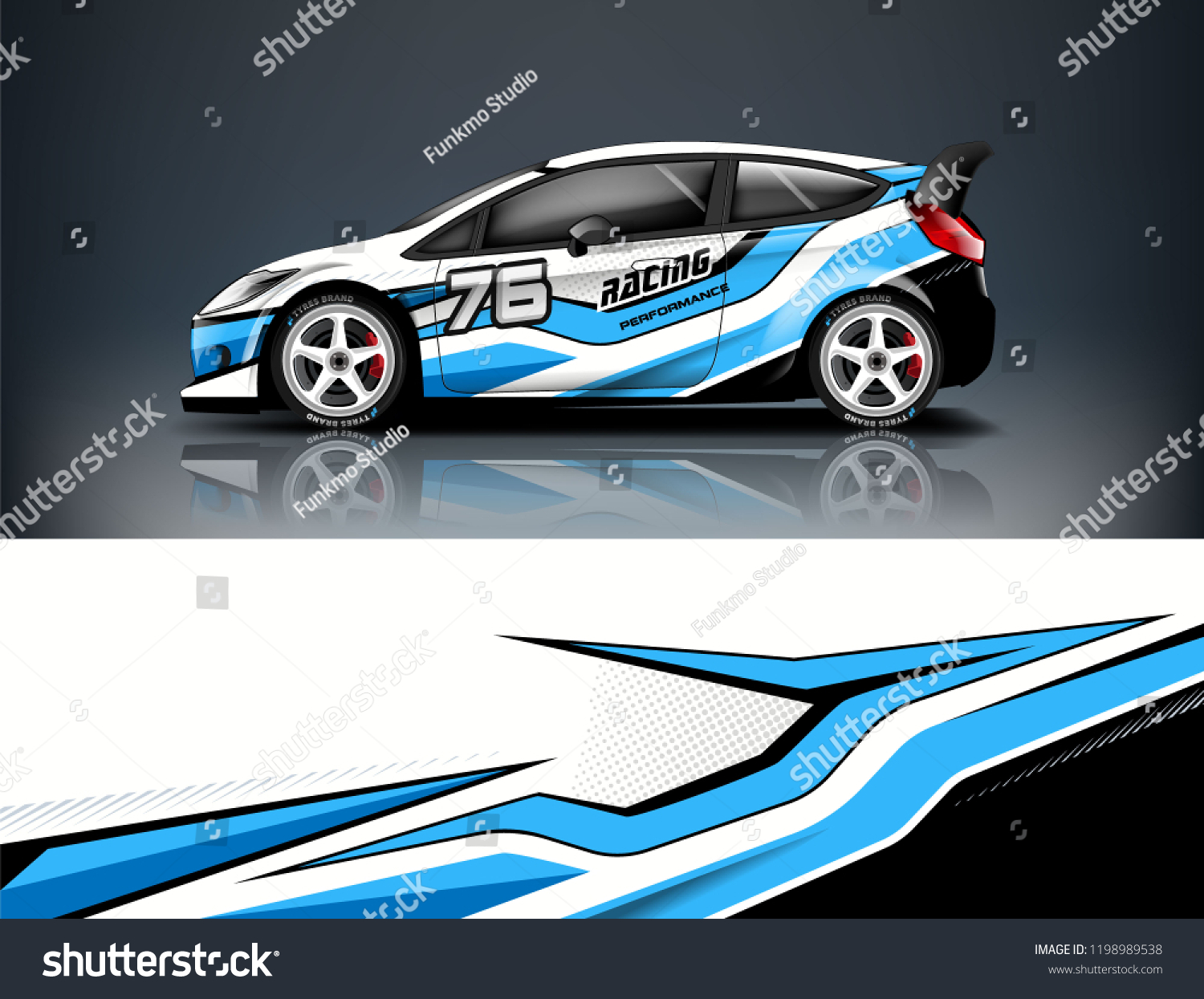 Car decal wrap design vector. Graphic abstract stripe racing background kit designs for vehicle, race car, rally, adventure and livery