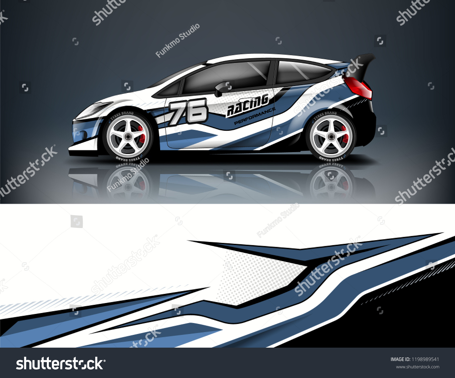 Car decal wrap design vector. Graphic abstract stripe racing background kit designs for vehicle, race car, rally, adventure and livery