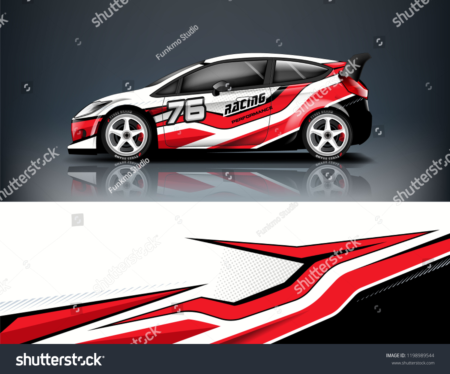 Car decal wrap design vector. Graphic abstract stripe racing background kit designs for vehicle, race car, rally, adventure and livery