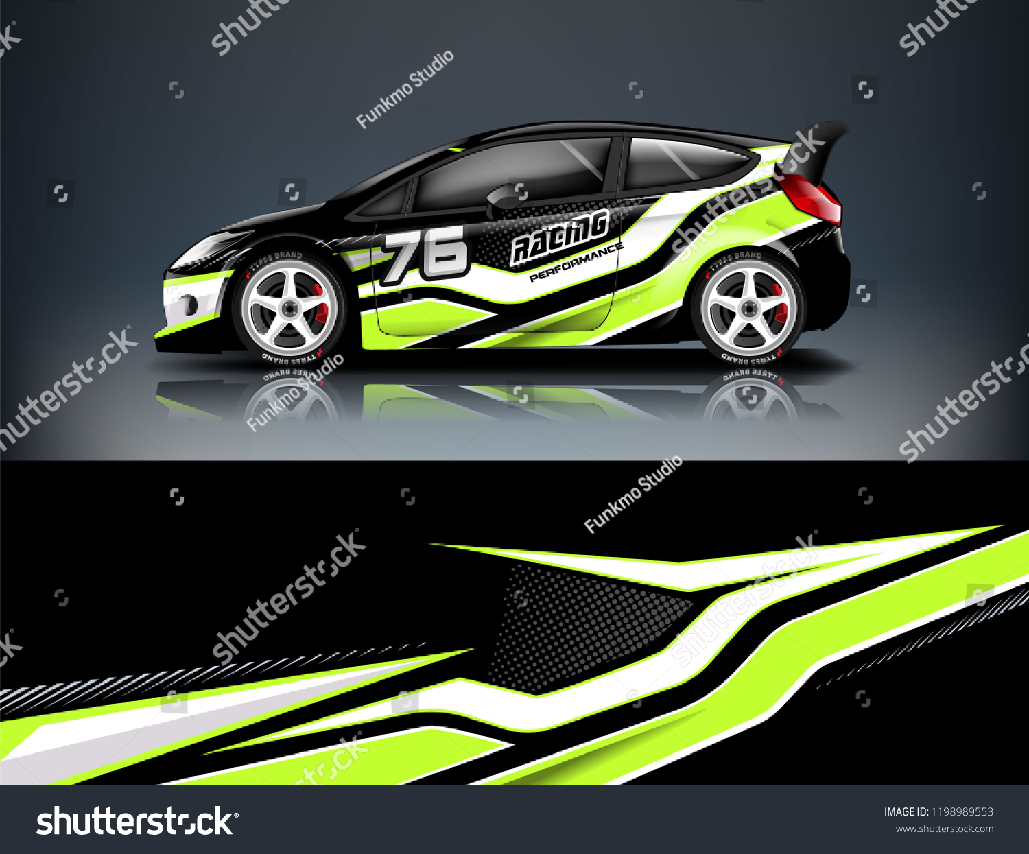 Car decal wrap design vector. Graphic abstract stripe racing background kit designs for vehicle, race car, rally, adventure and livery