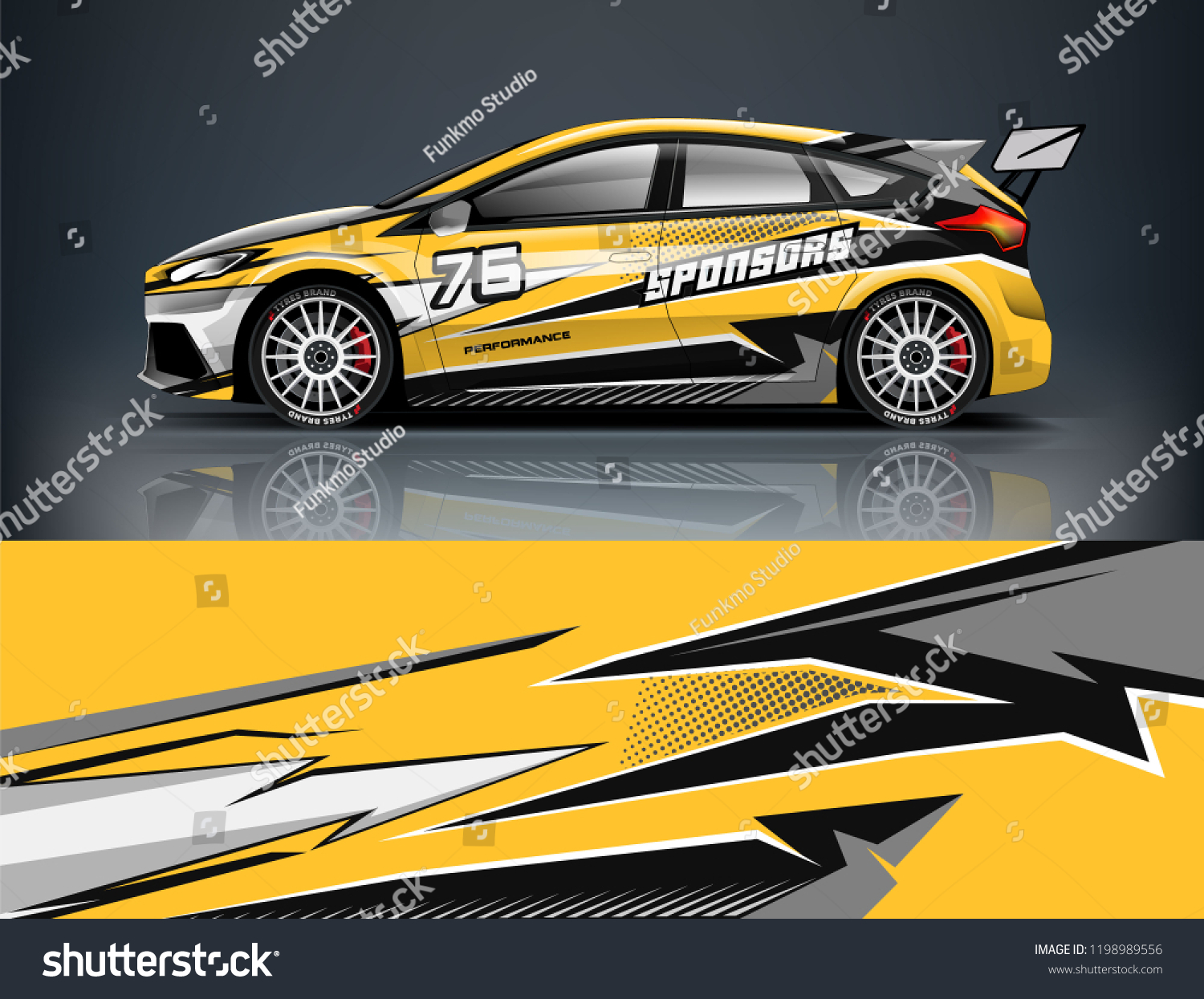 Car decal wrap design vector. Graphic abstract stripe racing background kit designs for vehicle, race car, rally, adventure and livery