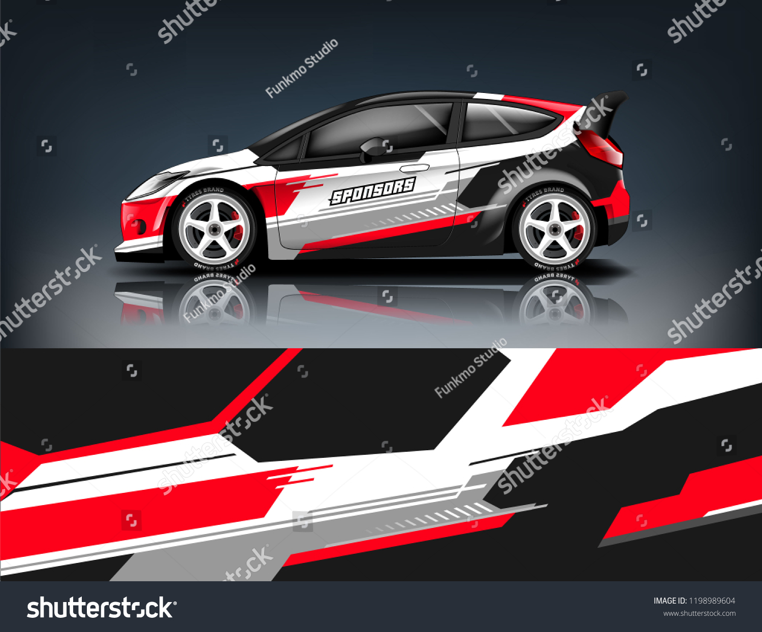 Car decal wrap design vector. Graphic abstract stripe racing background kit designs for vehicle, race car, rally, adventure and livery
