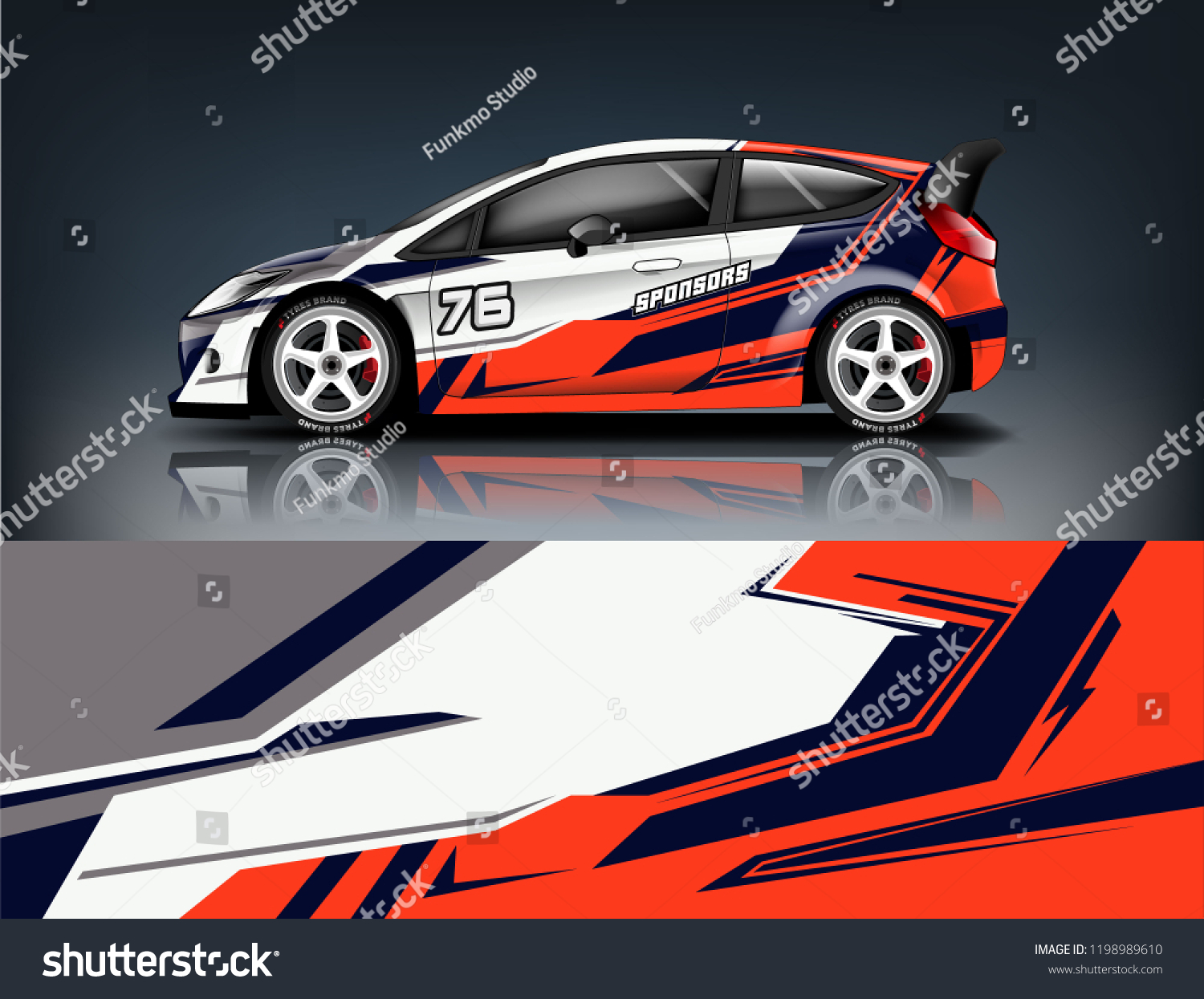 Car decal wrap design vector. Graphic abstract stripe racing background kit designs for vehicle, race car, rally, adventure and livery