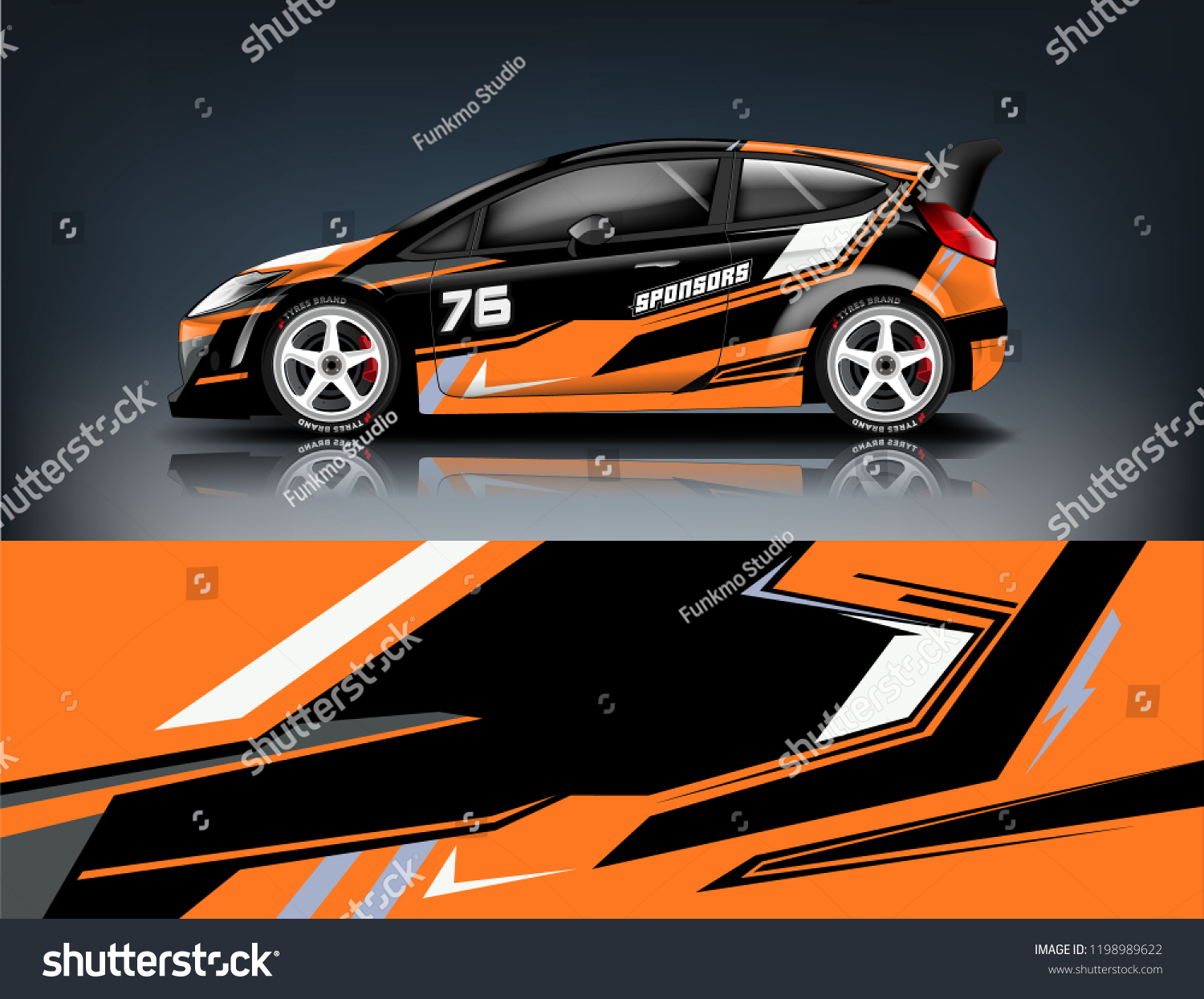 Car decal wrap design vector. Graphic abstract stripe racing background kit designs for vehicle, race car, rally, adventure and livery