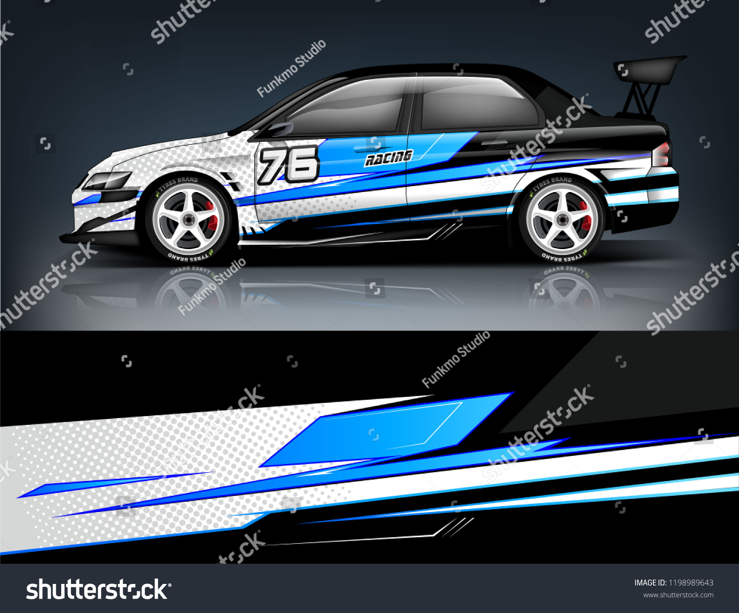 Car decal wrap design vector. Graphic abstract stripe racing background kit designs for vehicle, race car, rally, adventure and livery