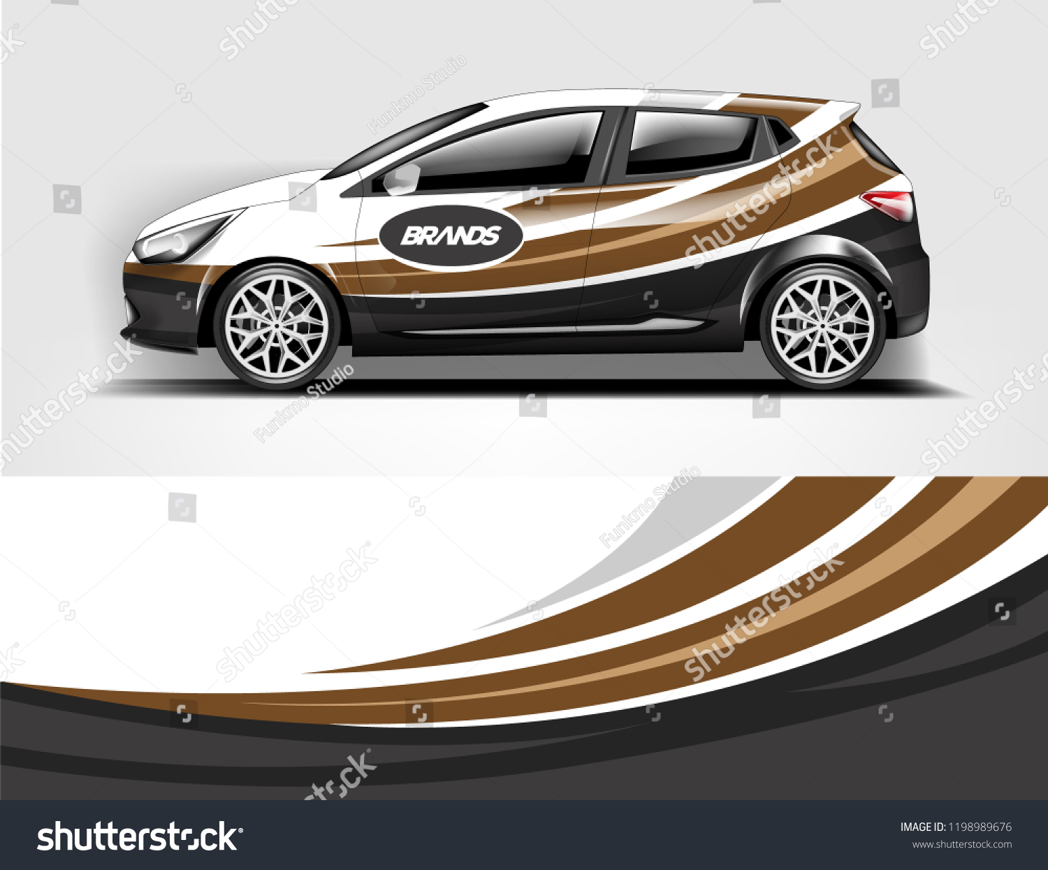 Car decal wrap design vector. Graphic abstract stripe racing background kit designs for vehicle, race car, rally, adventure and livery
