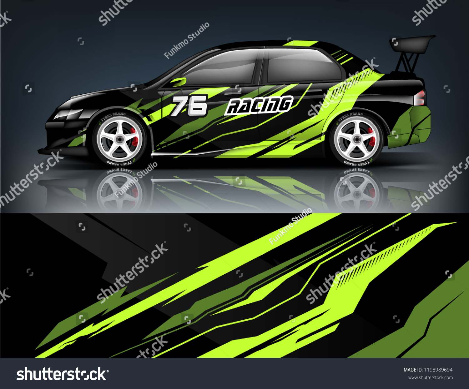 Car decal wrap design vector. Graphic abstract stripe racing background kit designs for vehicle, race car, rally, adventure and livery