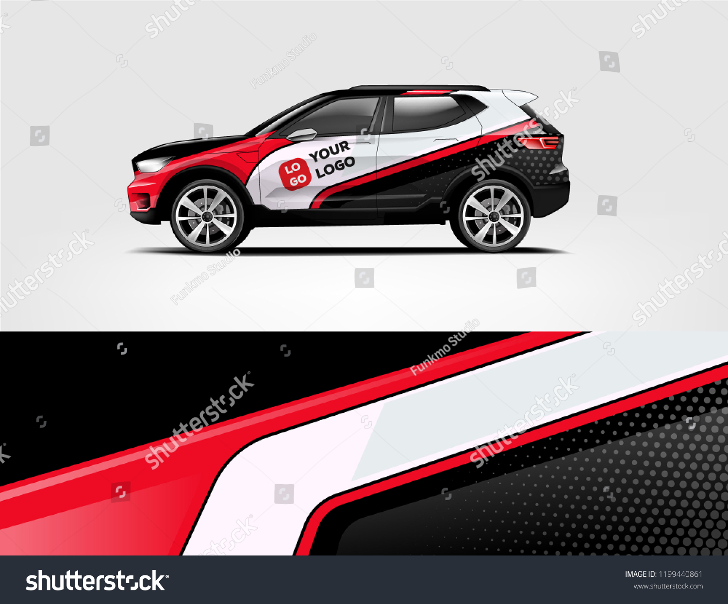 Company branding Car decal wrap design vector. Graphic abstract stripe racing background kit designs company car