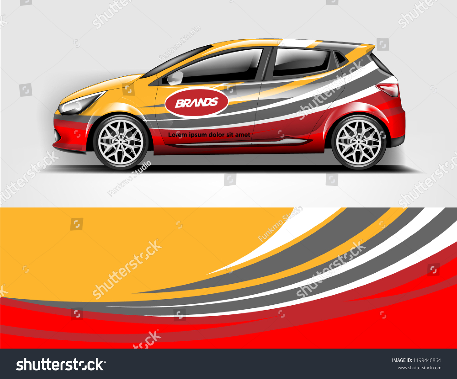 Company branding Car decal wrap design vector. Graphic abstract stripe racing background kit designs company car