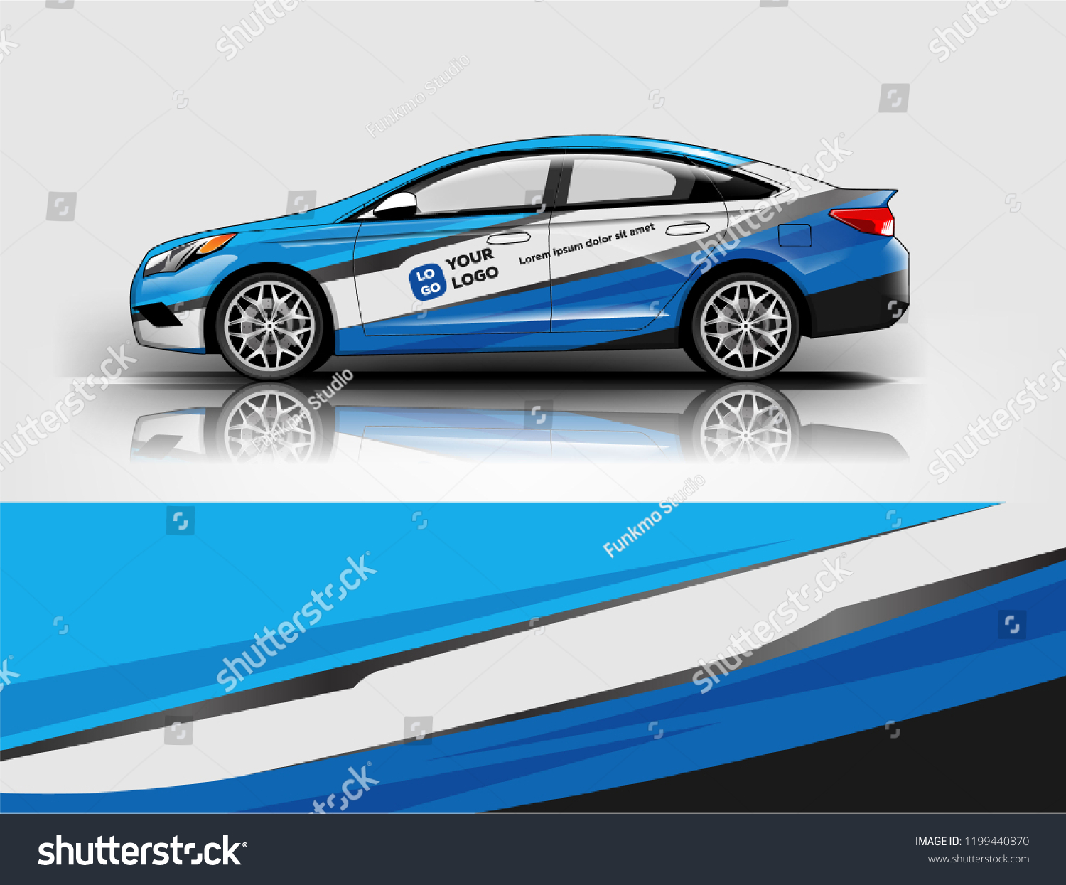 Company branding Car decal wrap design vector. Graphic abstract stripe racing background kit designs company car