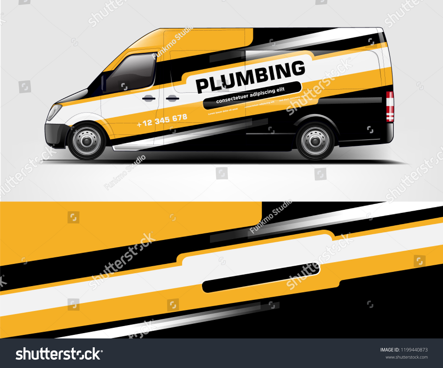 Company branding Car decal wrap design vector. Graphic abstract stripe racing background kit designs company car