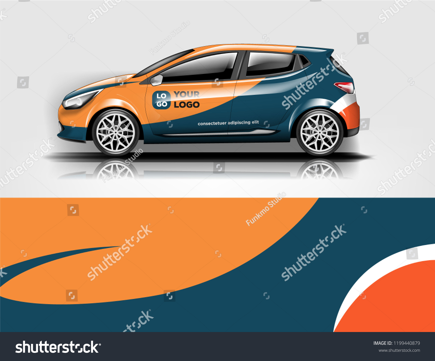 Company branding Car decal wrap design vector. Graphic abstract stripe racing background kit designs company car