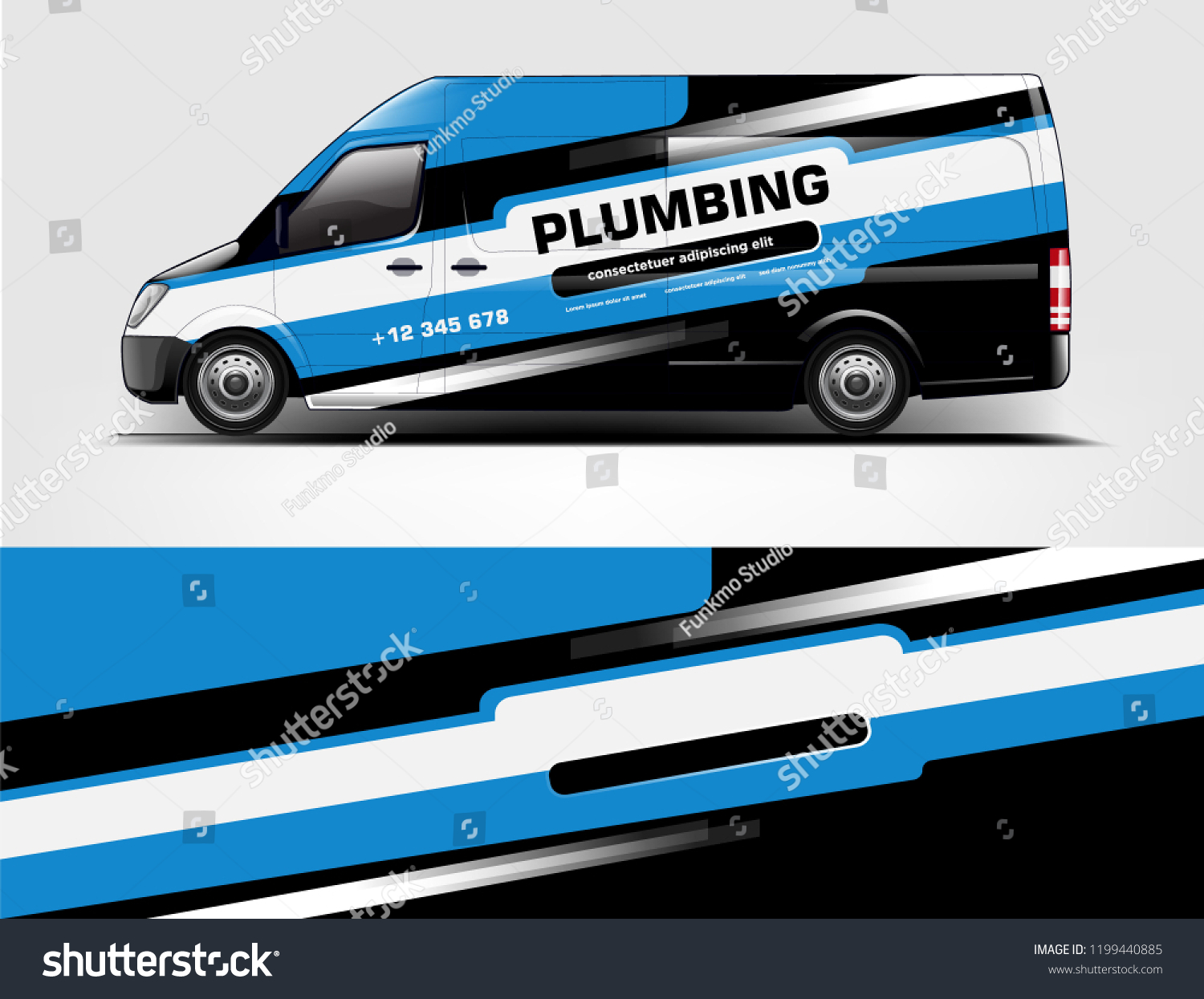 Company branding Car decal wrap design vector. Graphic abstract stripe racing background kit designs company car