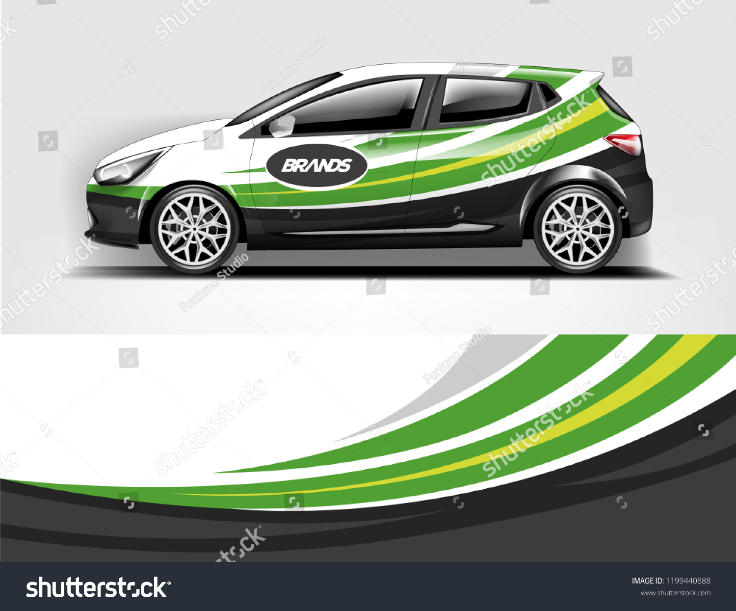 Company branding Car decal wrap design vector. Graphic abstract stripe racing background kit designs company car