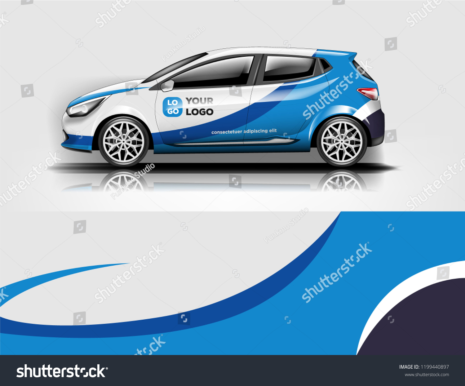 Company branding Car decal wrap design vector. Graphic abstract stripe racing background kit designs company car
