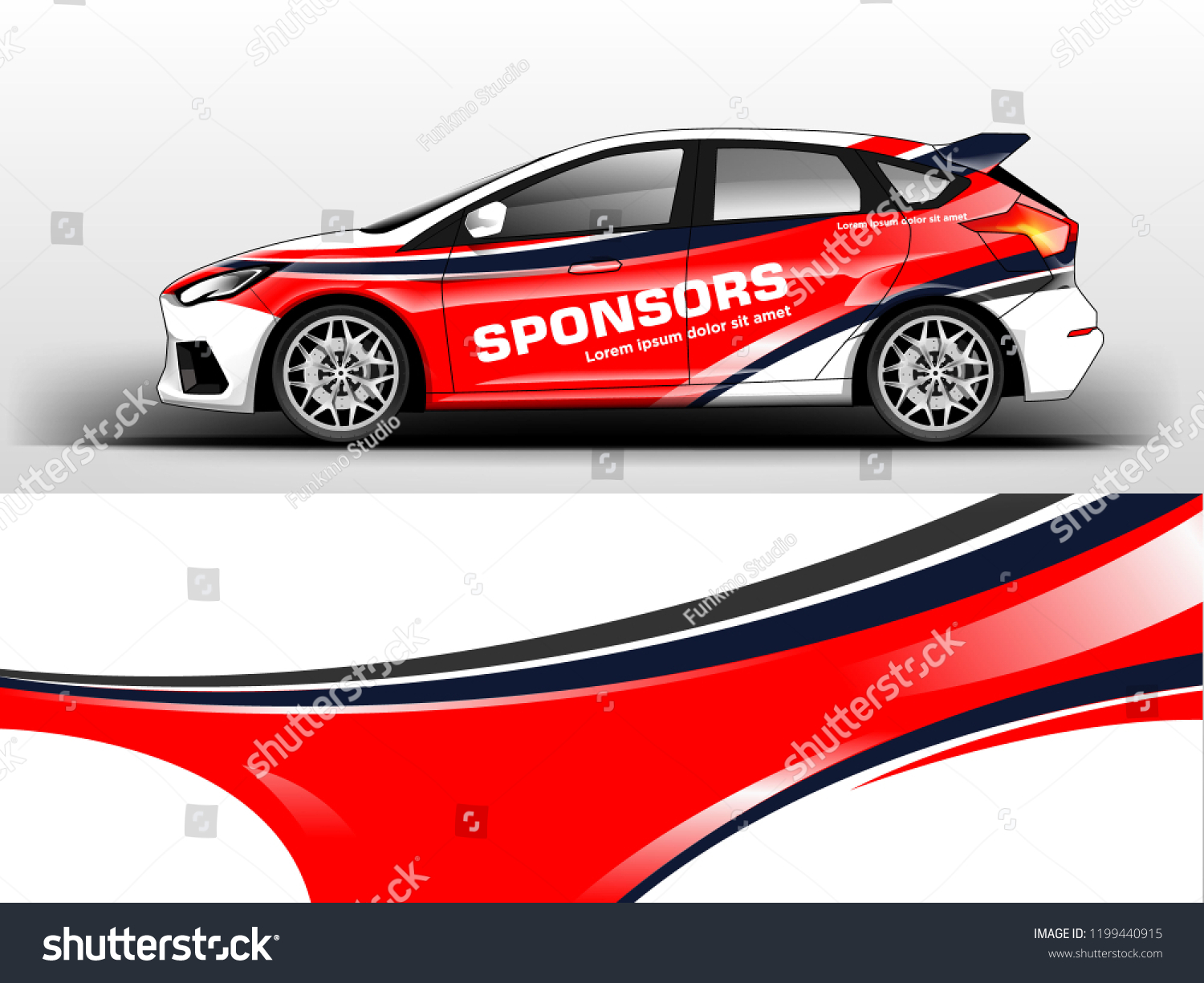 Company branding Car decal wrap design vector. Graphic abstract stripe racing background kit designs company car