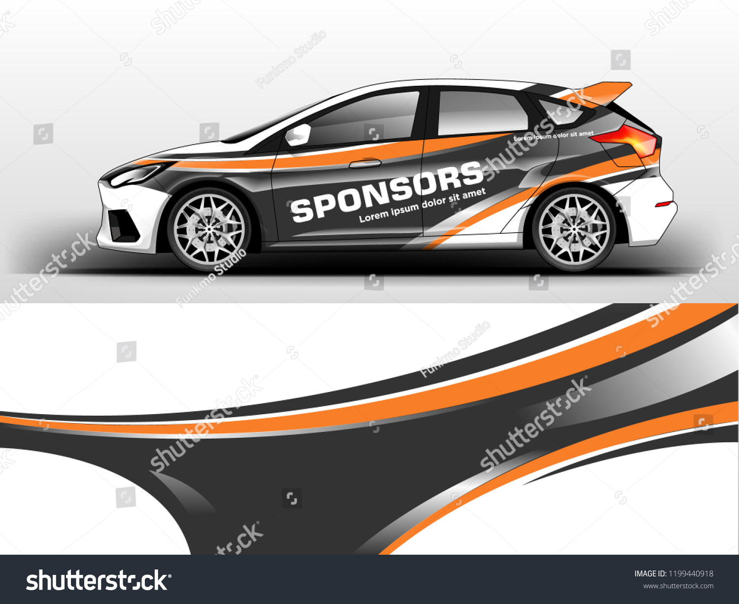 Company branding Car decal wrap design vector. Graphic abstract stripe racing background kit designs company car
