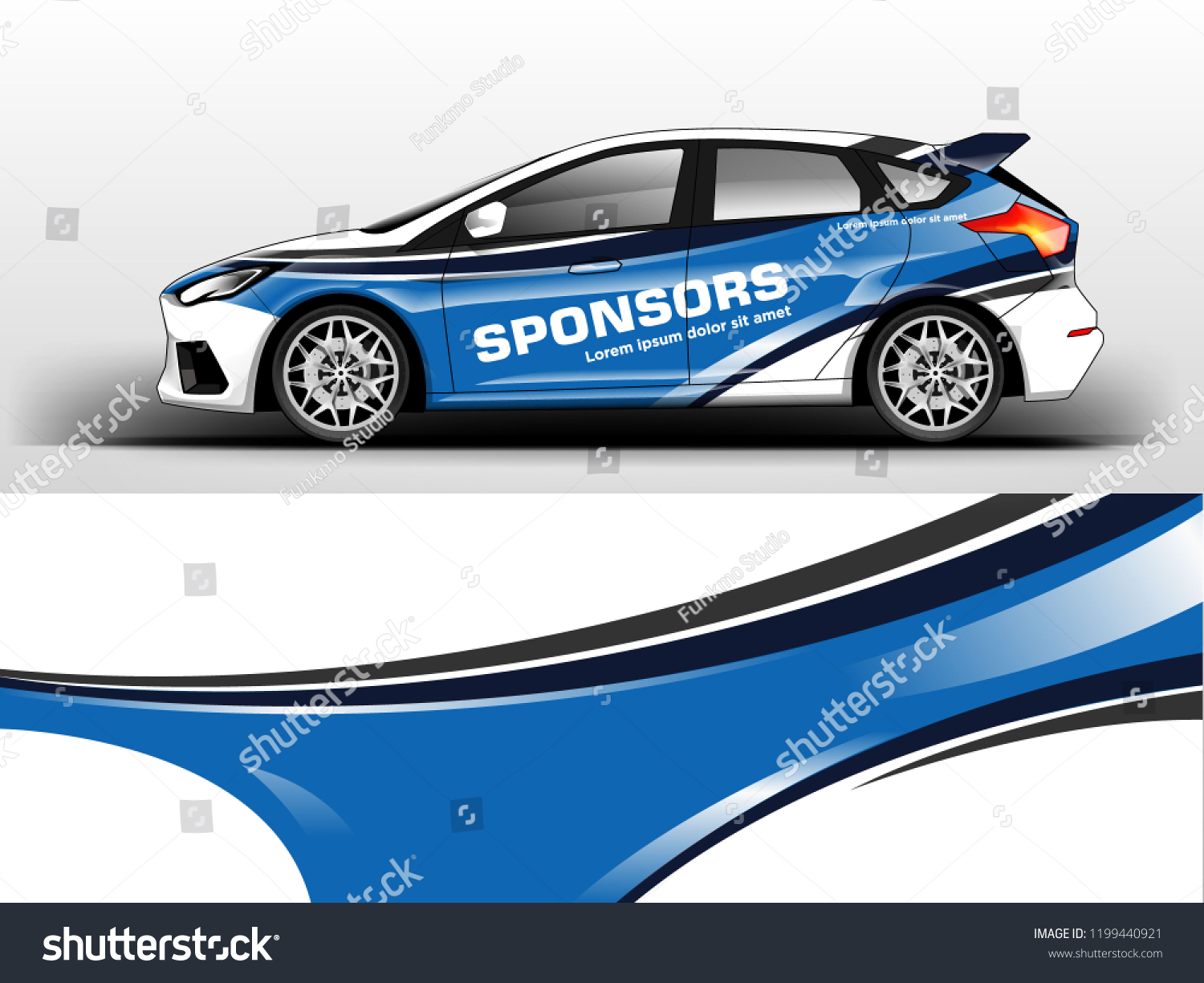 Company branding Car decal wrap design vector. Graphic abstract stripe racing background kit designs company car