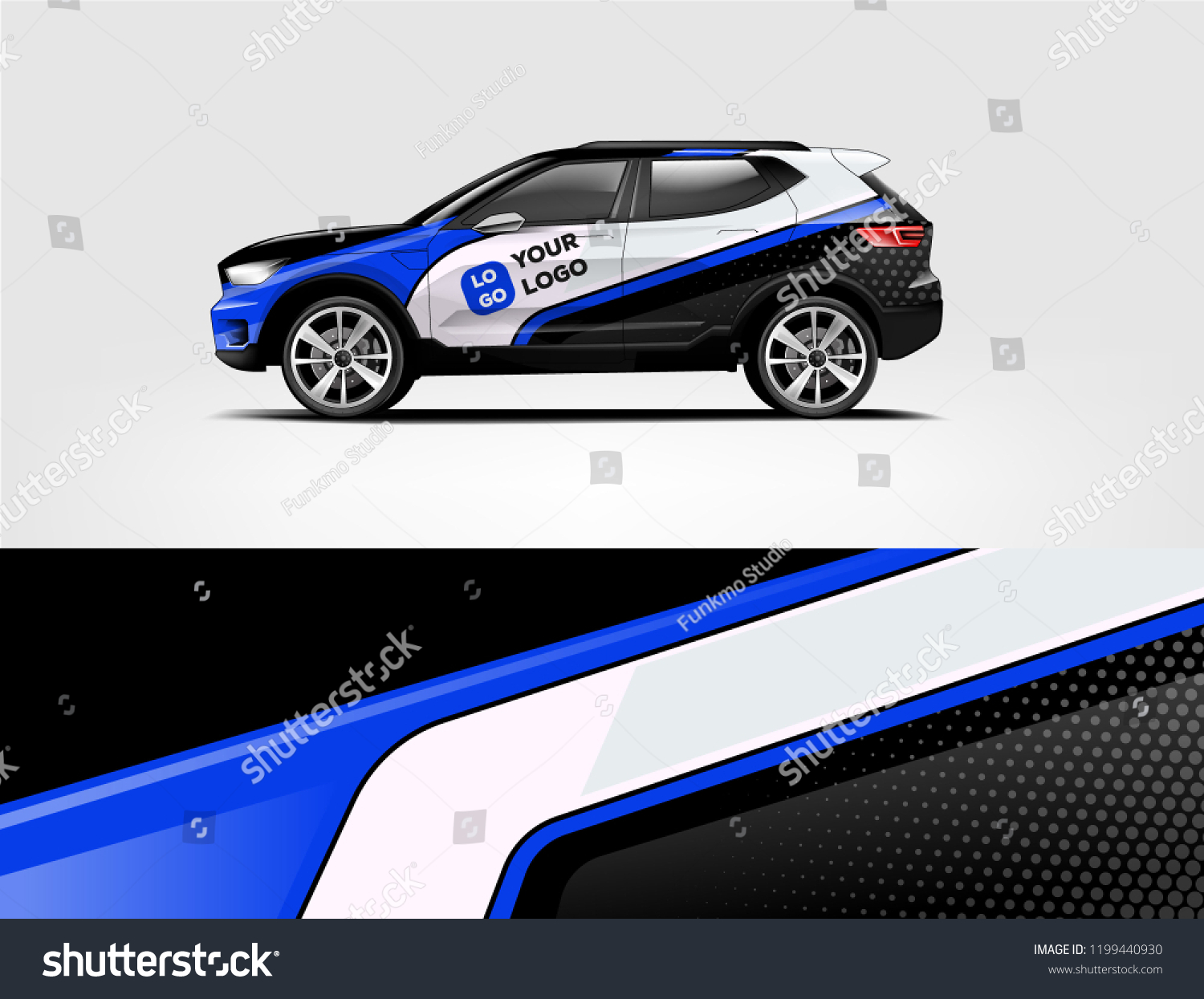 Company branding Car decal wrap design vector. Graphic abstract stripe racing background kit designs company car