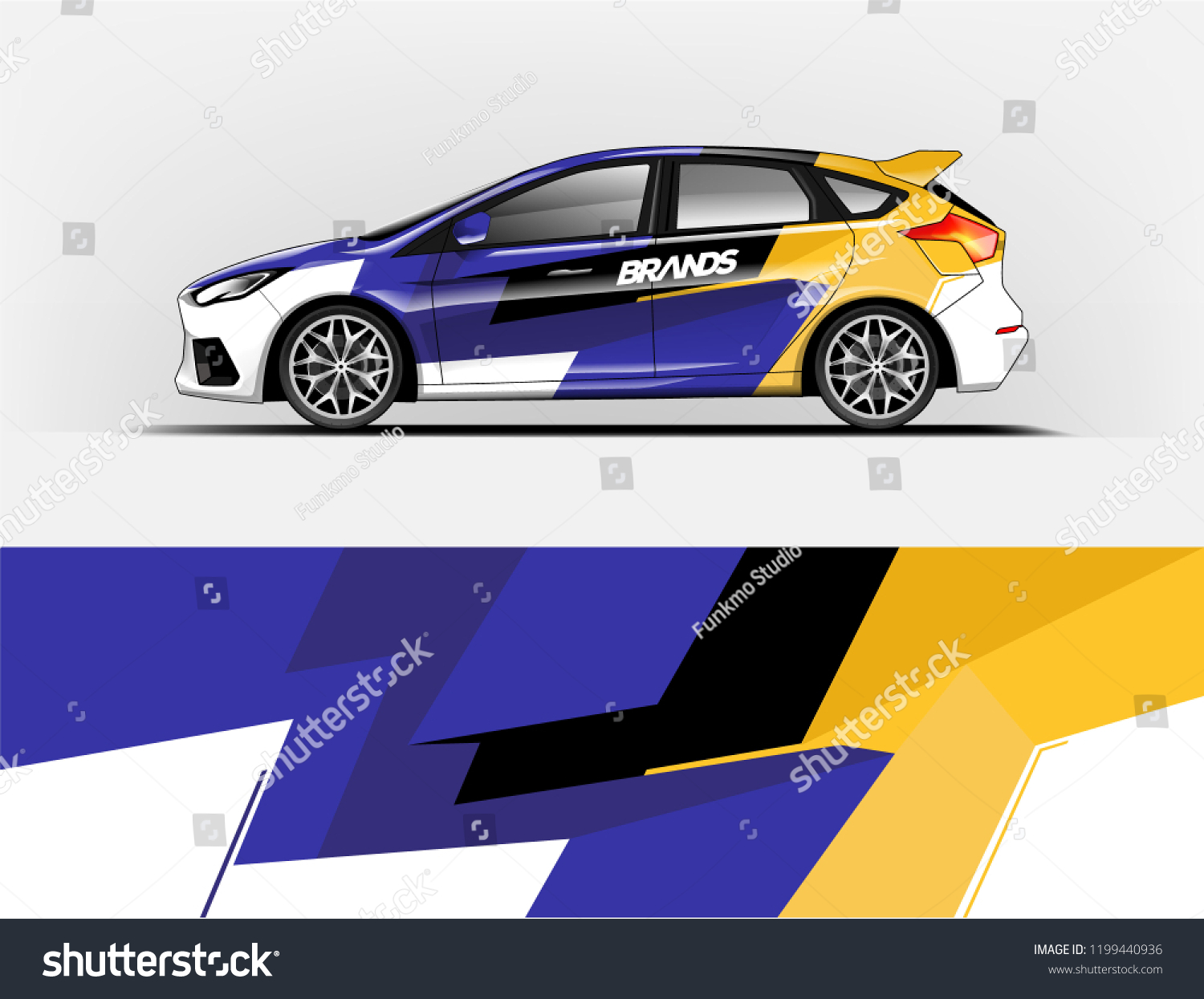 Company branding Car decal wrap design vector. Graphic abstract stripe racing background kit designs company car