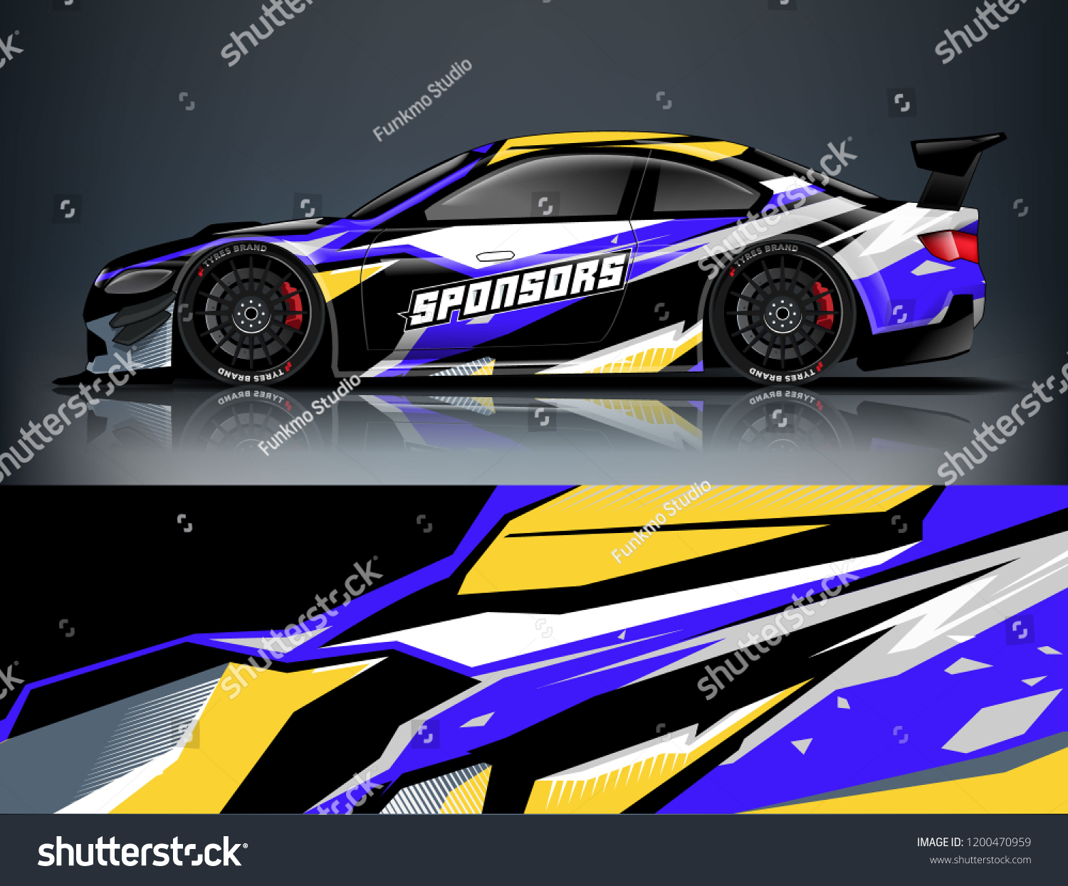 Racing car wrap design. Sport car. abstract background with vector.