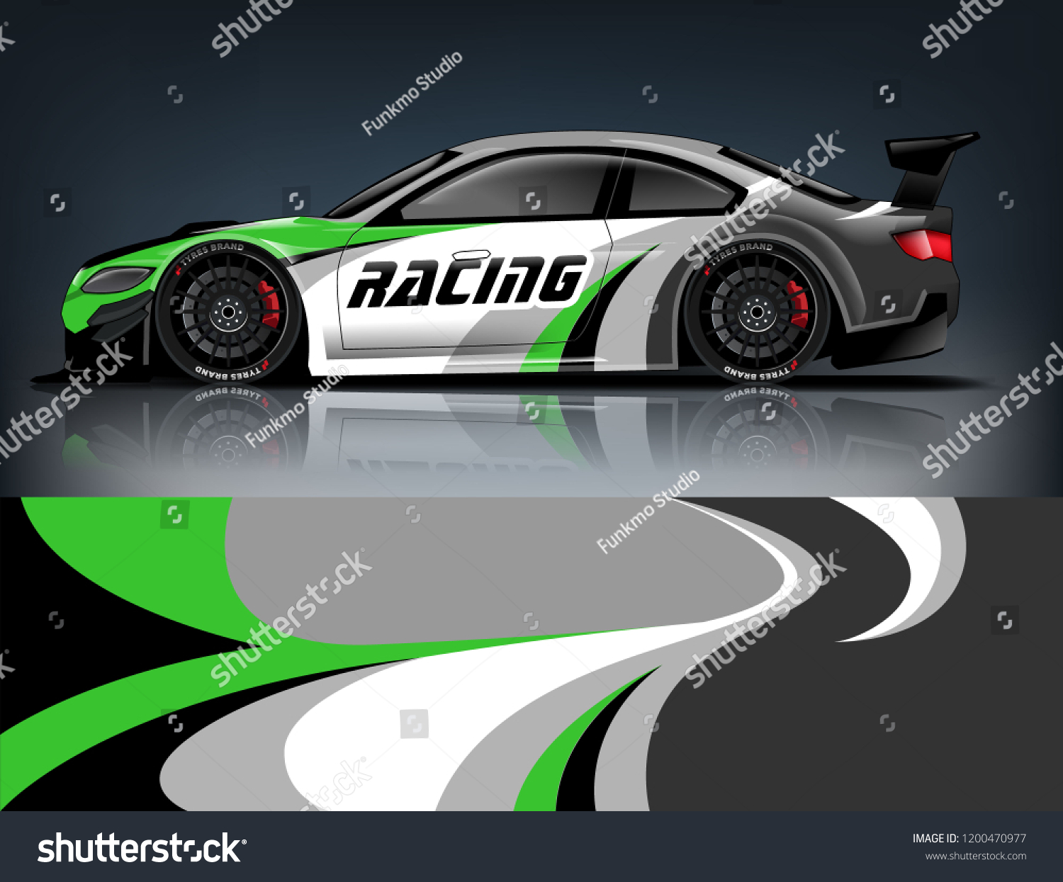 Racing car wrap design. Sport car. abstract background with vector.
