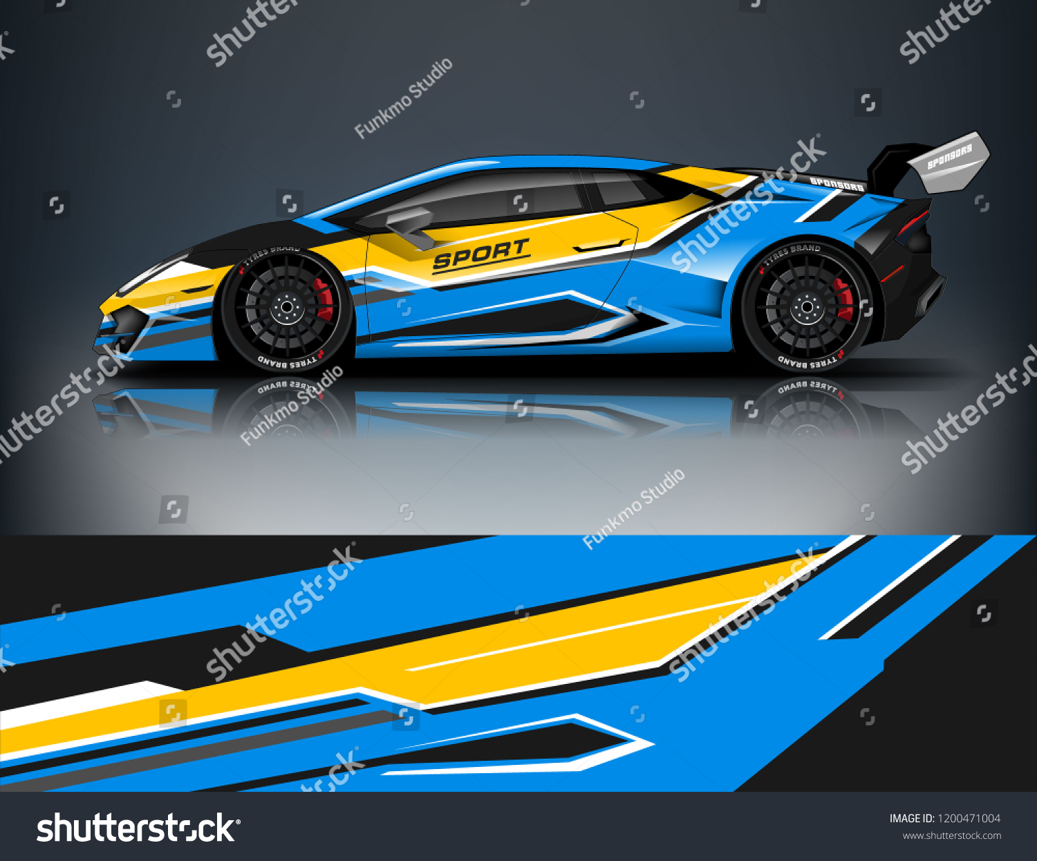 Racing car wrap design. Sport car. abstract background with vector.