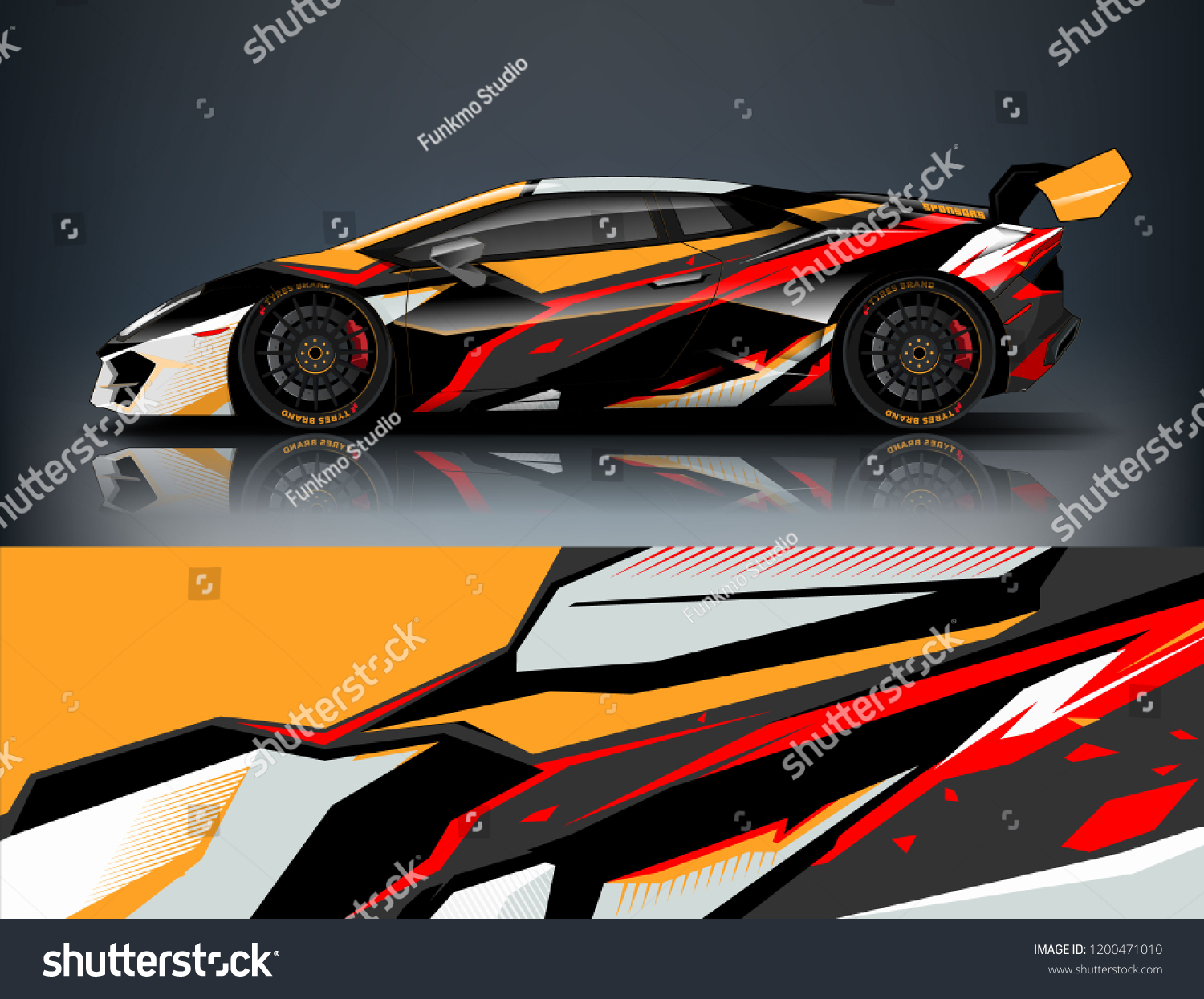 Racing car wrap design. Sport car. abstract background with vector.
