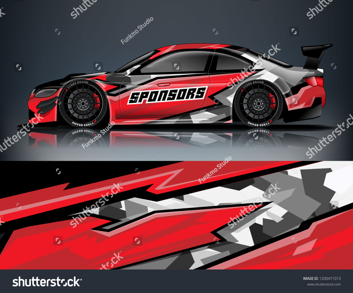 Racing car wrap design. Sport car. abstract background with vector.
