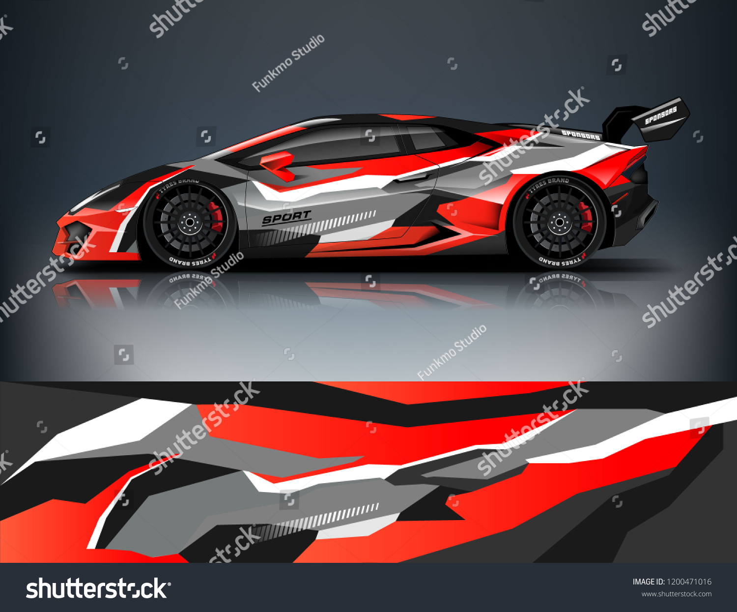 Racing car wrap design. Sport car. abstract background with vector.