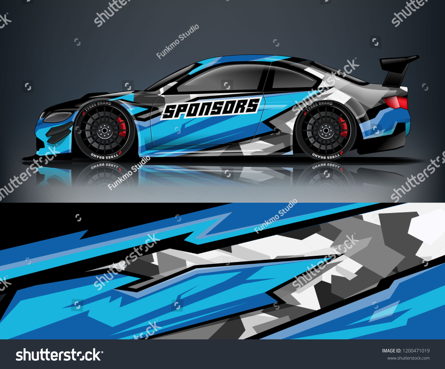 Racing car wrap design. Sport car. abstract background with vector.