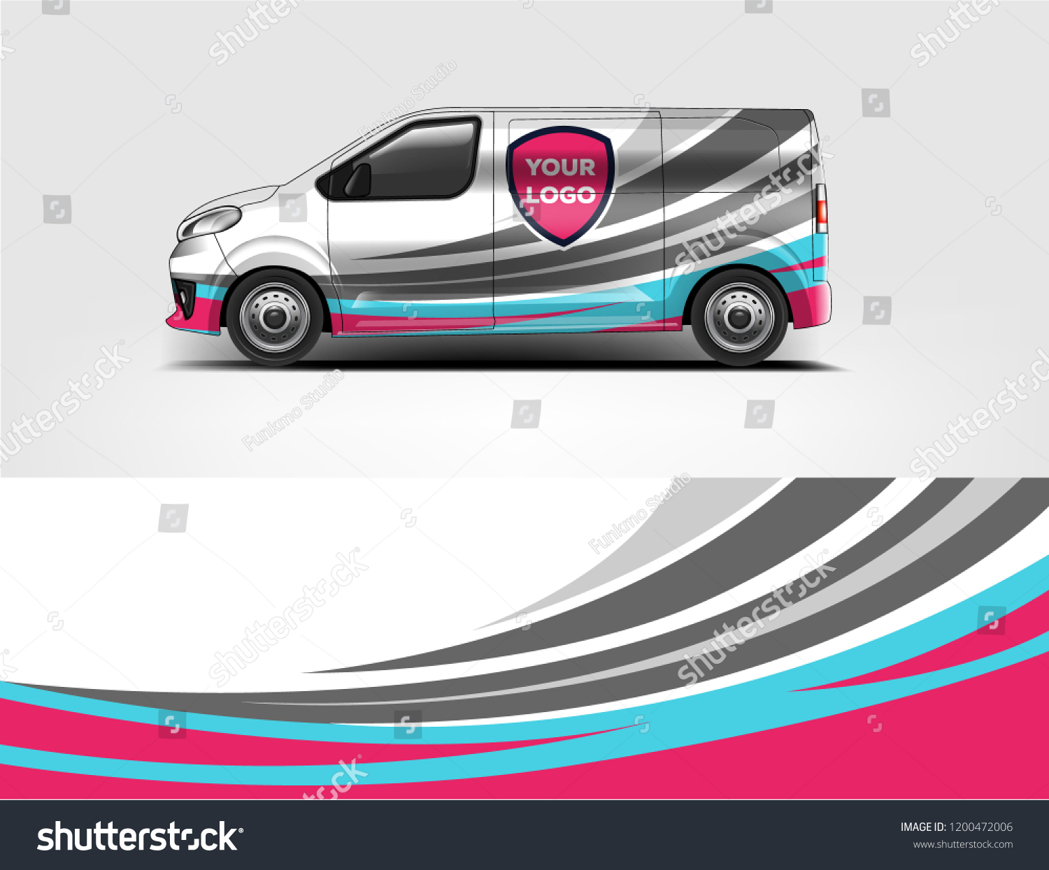 Car decal wrap design vector. Graphic abstract stripe racing background kit designs for vehicle, race car, rally, adventure and livery