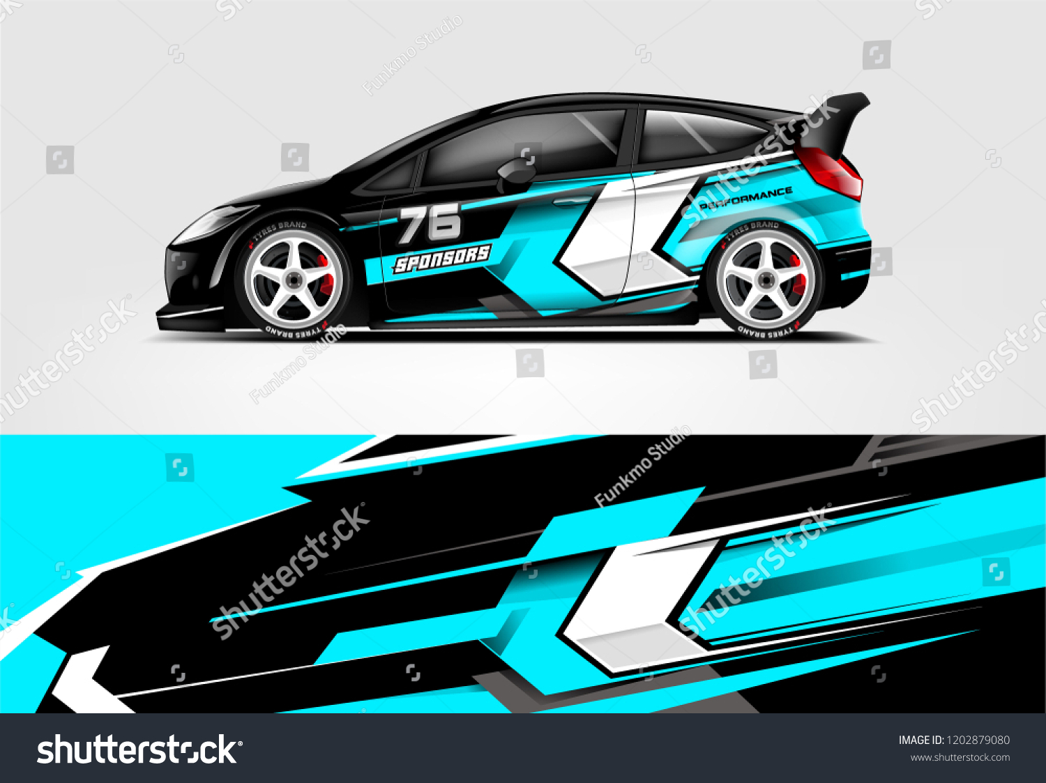 Car decal wrap design vector. Graphic abstract stripe racing background kit designs for vehicle, race car, rally, adventure and livery