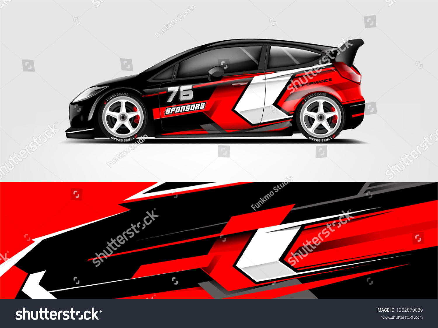 Car decal wrap design vector. Graphic abstract stripe racing background kit designs for vehicle, race car, rally, adventure and livery
