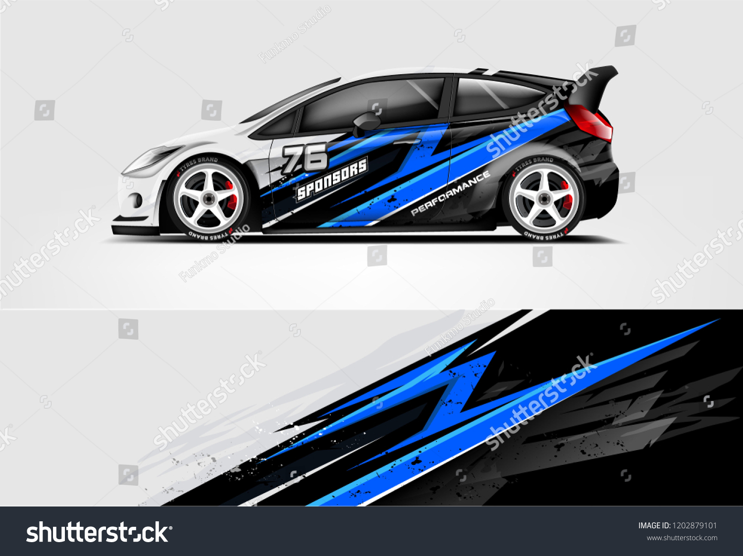 Car decal wrap design vector. Graphic abstract stripe racing background kit designs for vehicle, race car, rally, adventure and livery