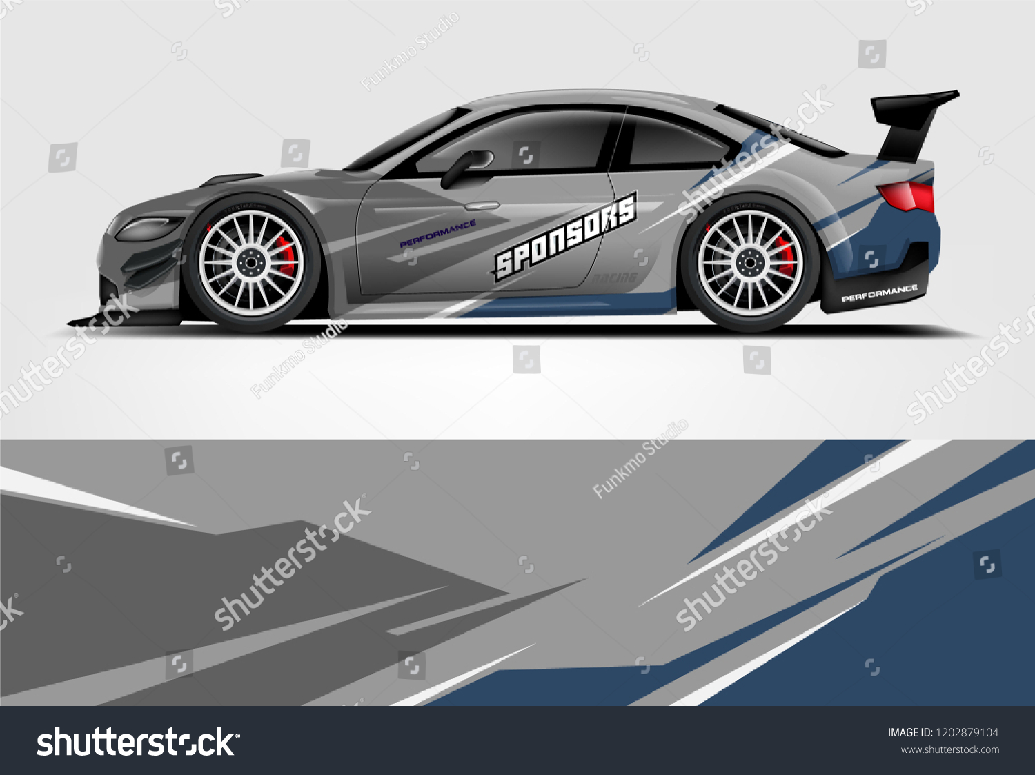Car decal wrap design vector. Graphic abstract stripe racing background kit designs for vehicle, race car, rally, adventure and livery