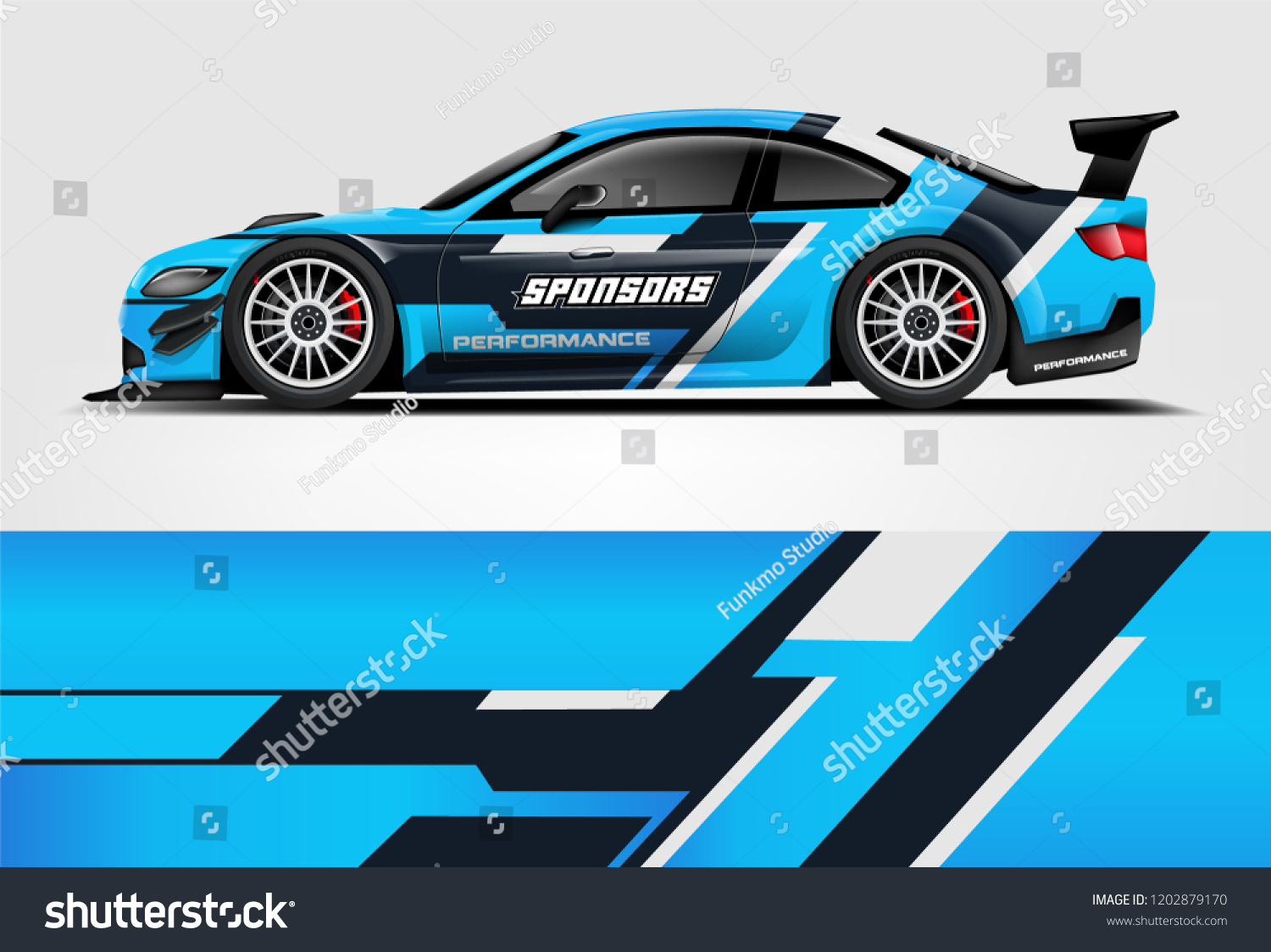 Car decal wrap design vector. Graphic abstract stripe racing background kit designs for vehicle, race car, rally, adventure and livery