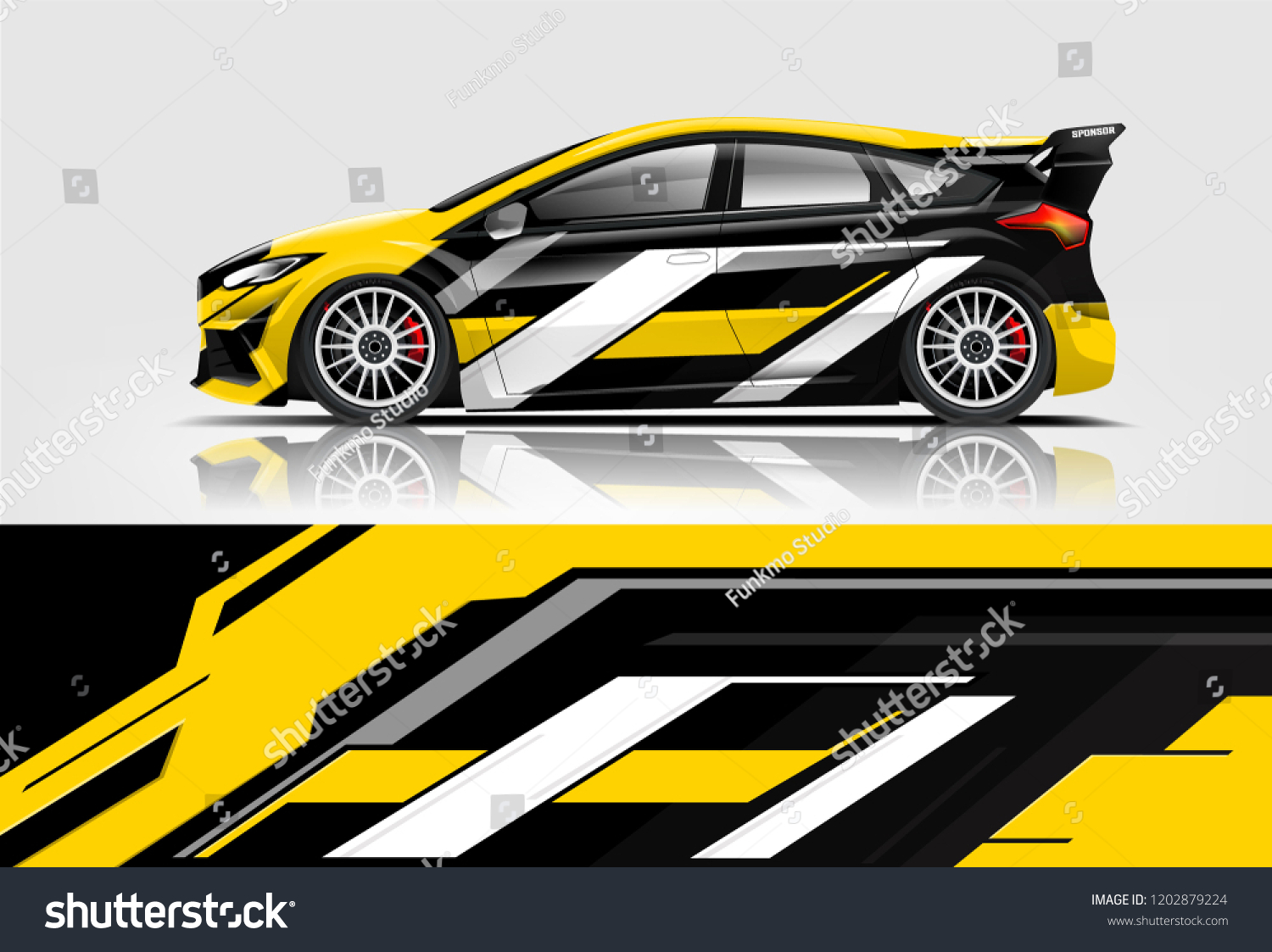 Car decal wrap design vector. Graphic abstract stripe racing background kit designs for vehicle, race car, rally, adventure and livery
