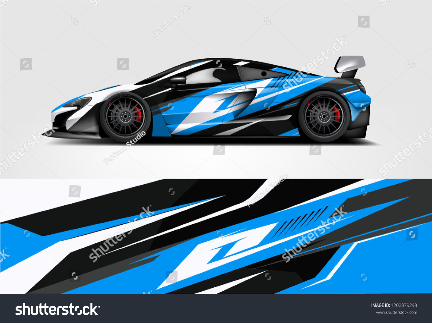 Car decal wrap design vector. Graphic abstract stripe racing background kit designs for vehicle, race car, rally, adventure and livery