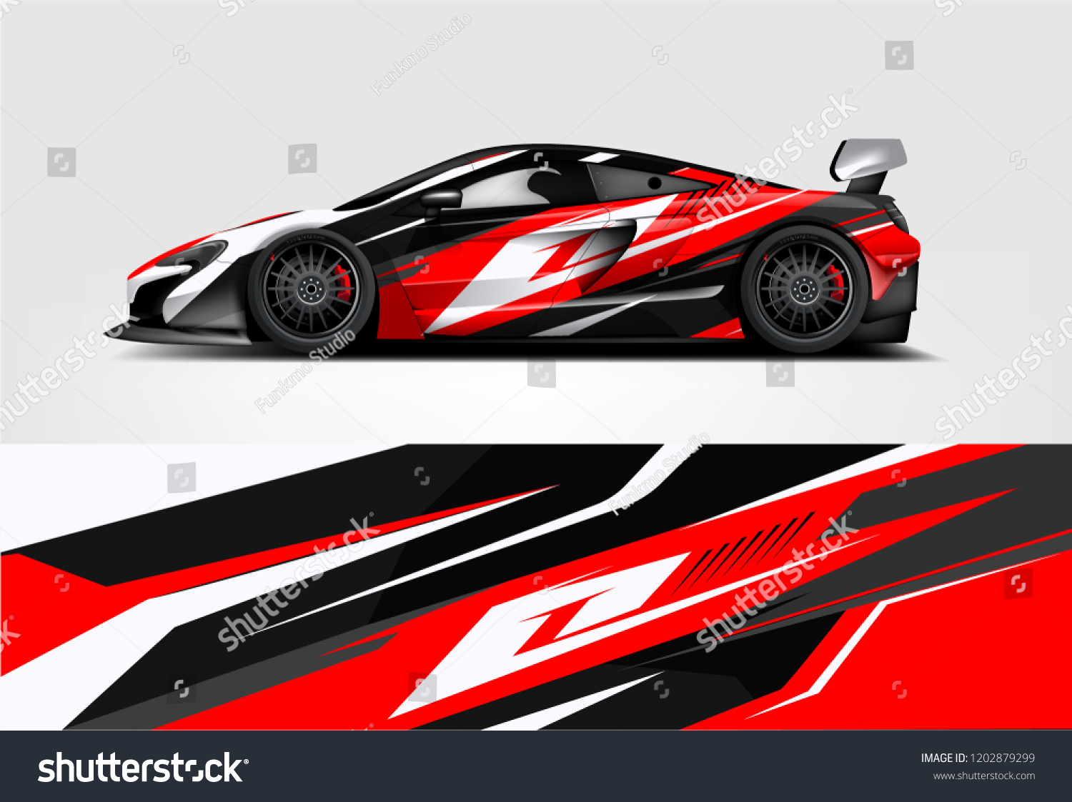 Car decal wrap design vector. Graphic abstract stripe racing background kit designs for vehicle, race car, rally, adventure and livery