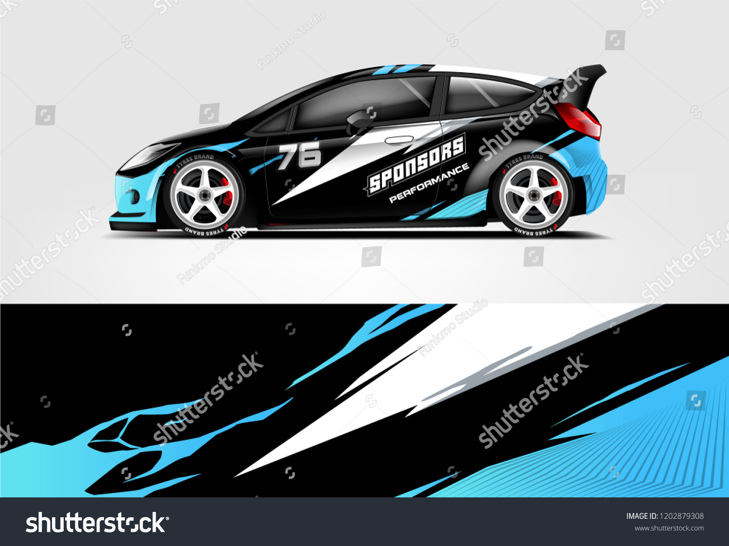 Car decal wrap design vector. Graphic abstract stripe racing background kit designs for vehicle, race car, rally, adventure and livery