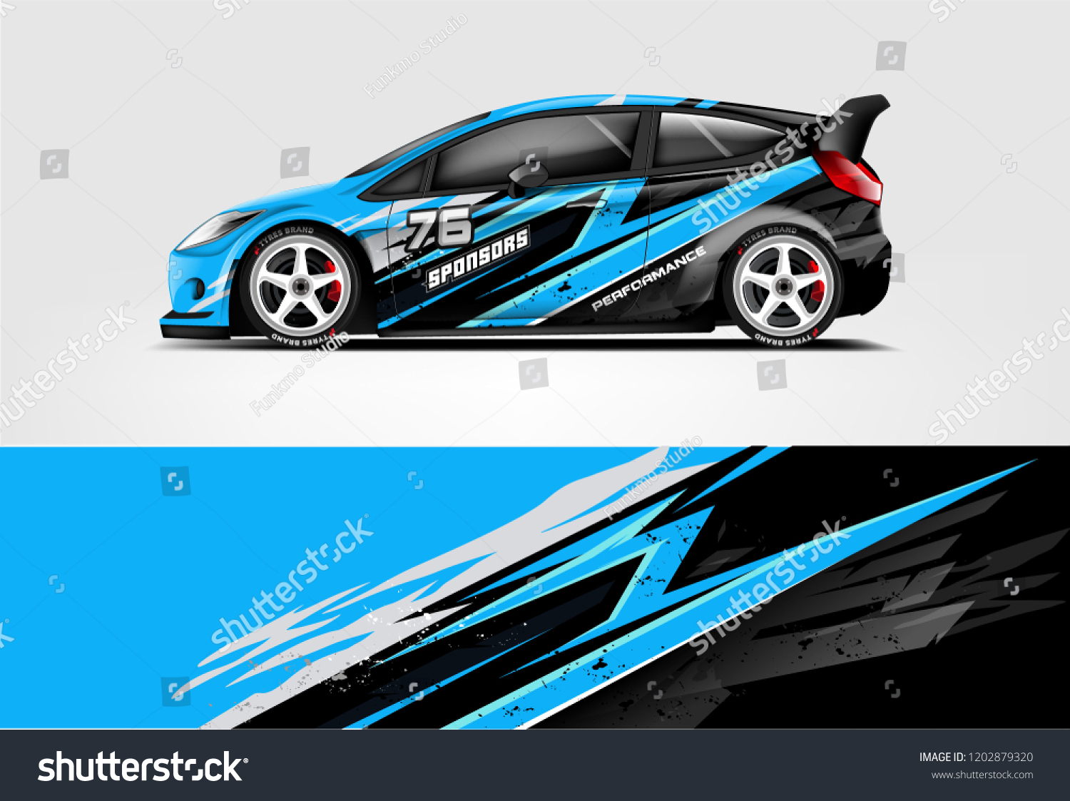 Car decal wrap design vector. Graphic abstract stripe racing background kit designs for vehicle, race car, rally, adventure and livery