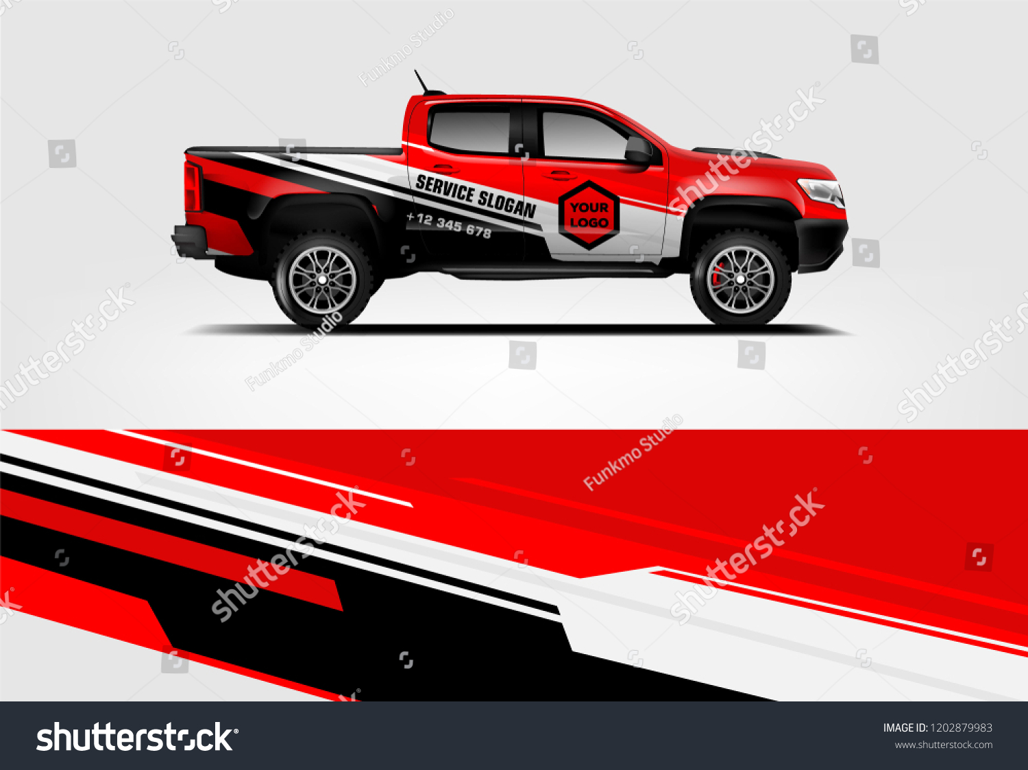 Truck wrap design. Wrap, sticker and decal design for company. Vector format