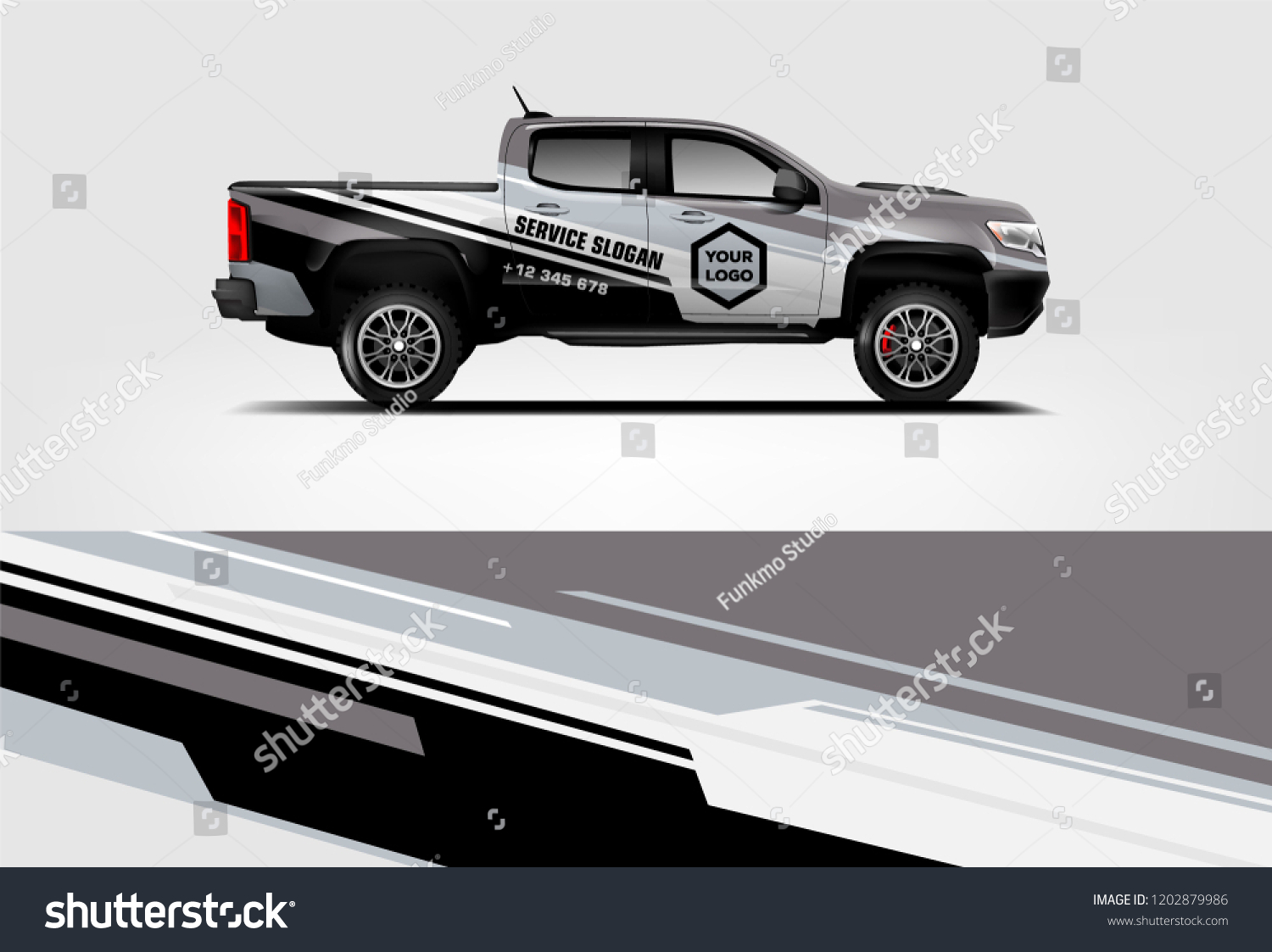 Truck wrap design. Wrap, sticker and decal design for company. Vector format