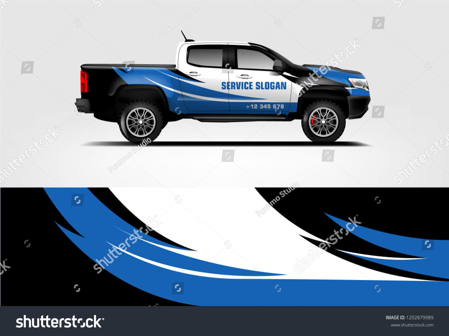 Truck wrap design. Wrap, sticker and decal design for company. Vector format