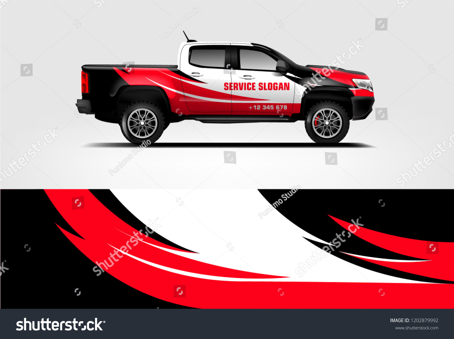 Truck wrap design. Wrap, sticker and decal design for company. Vector format