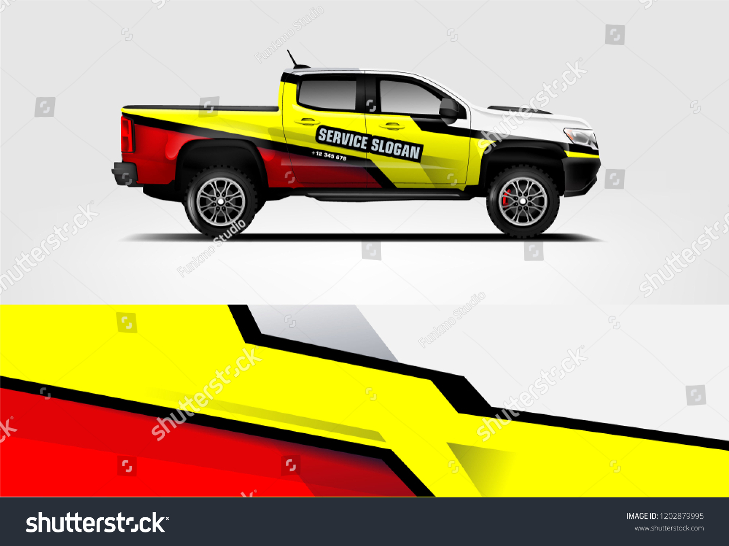 Truck wrap design. Wrap, sticker and decal design for company. Vector format
